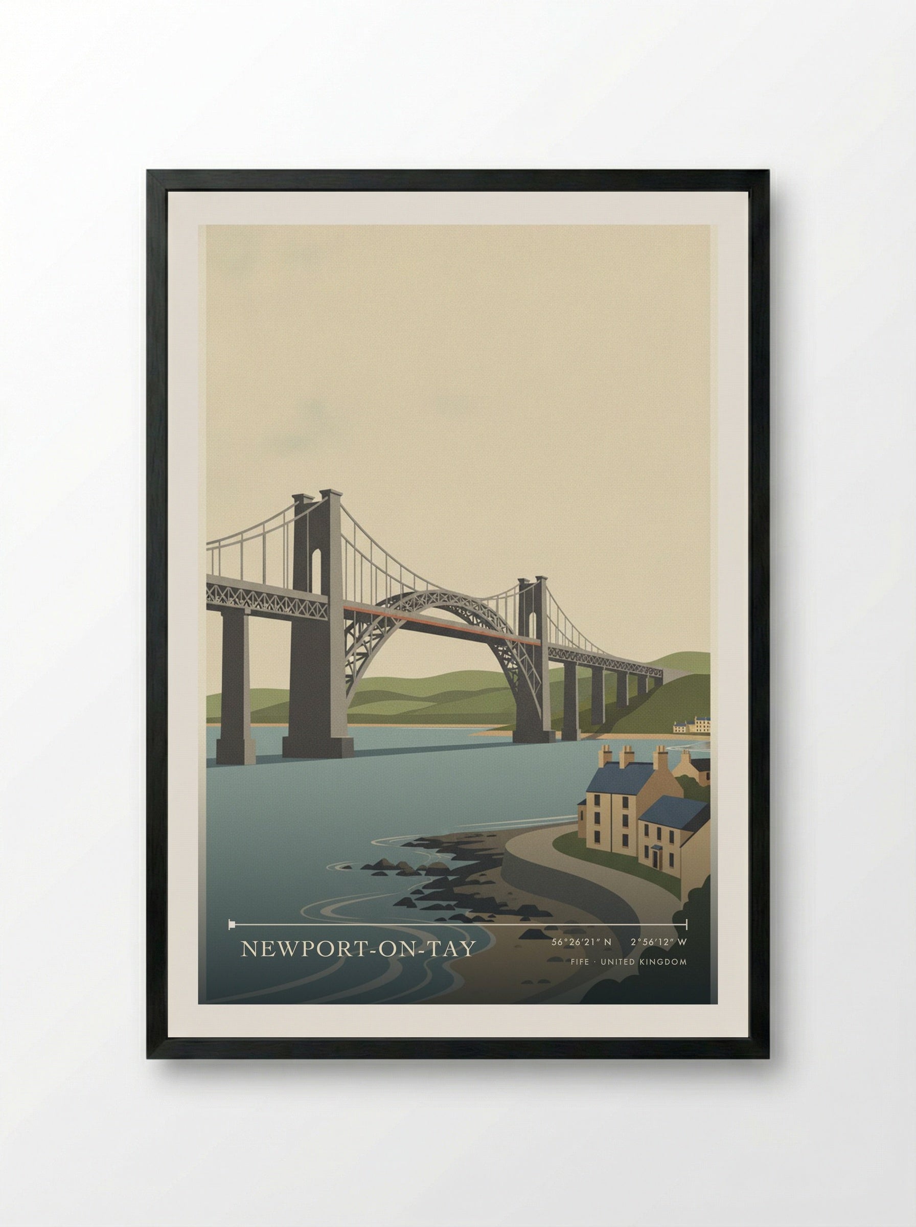 Newport-on-Tay Fife United Kingdom Travel Poster - Framed Print Black