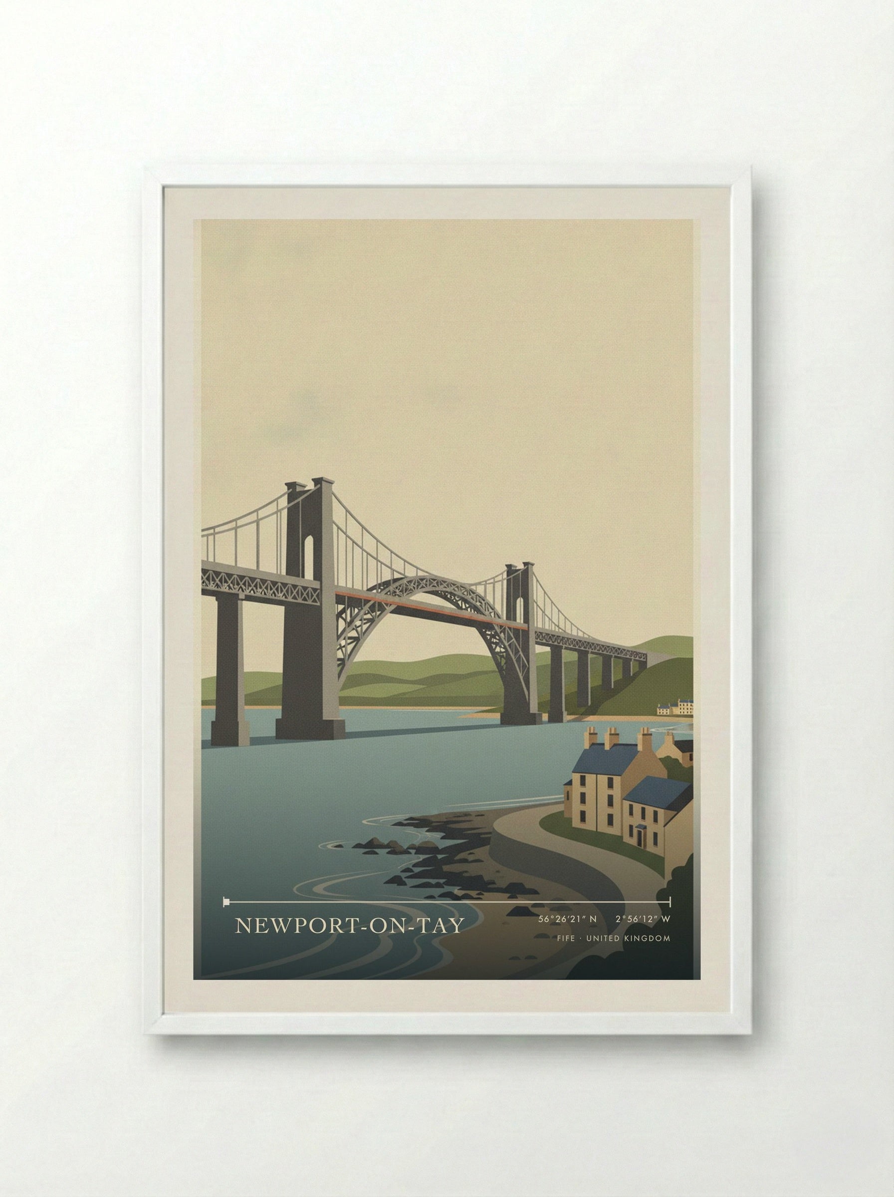 Newport-on-Tay Fife United Kingdom Travel Poster - Framed Print White
