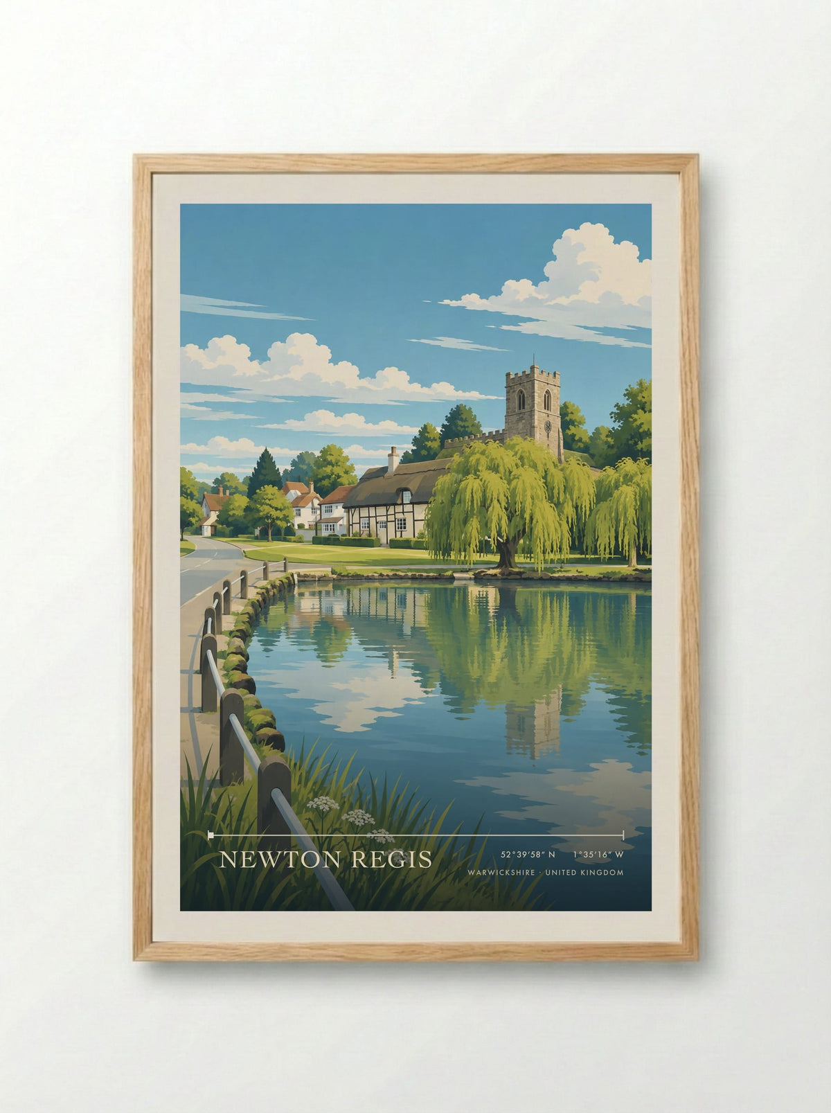 Newton Regis, Warwickshire | Travel Poster - Framed Print Wood