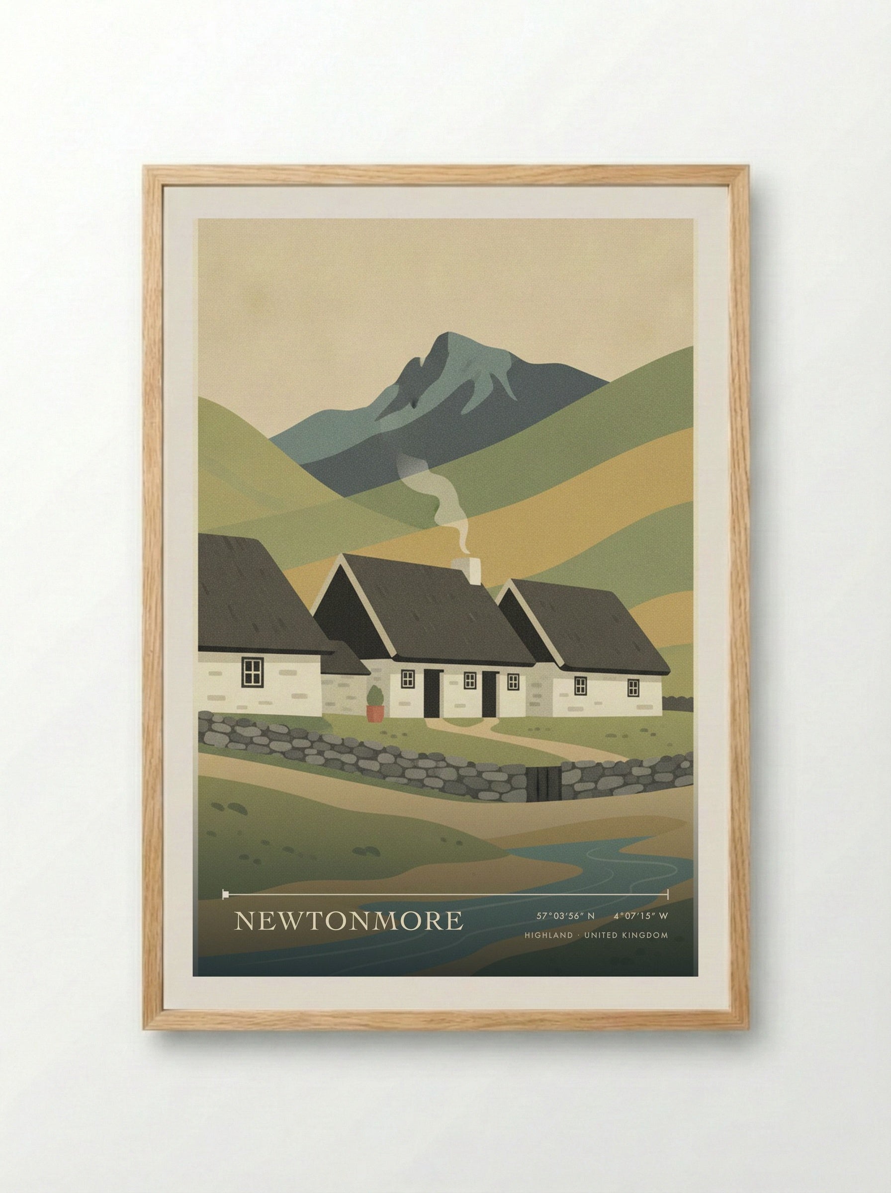 Newtonmore Highland United Kingdom Travel Poster - Framed Print Wood