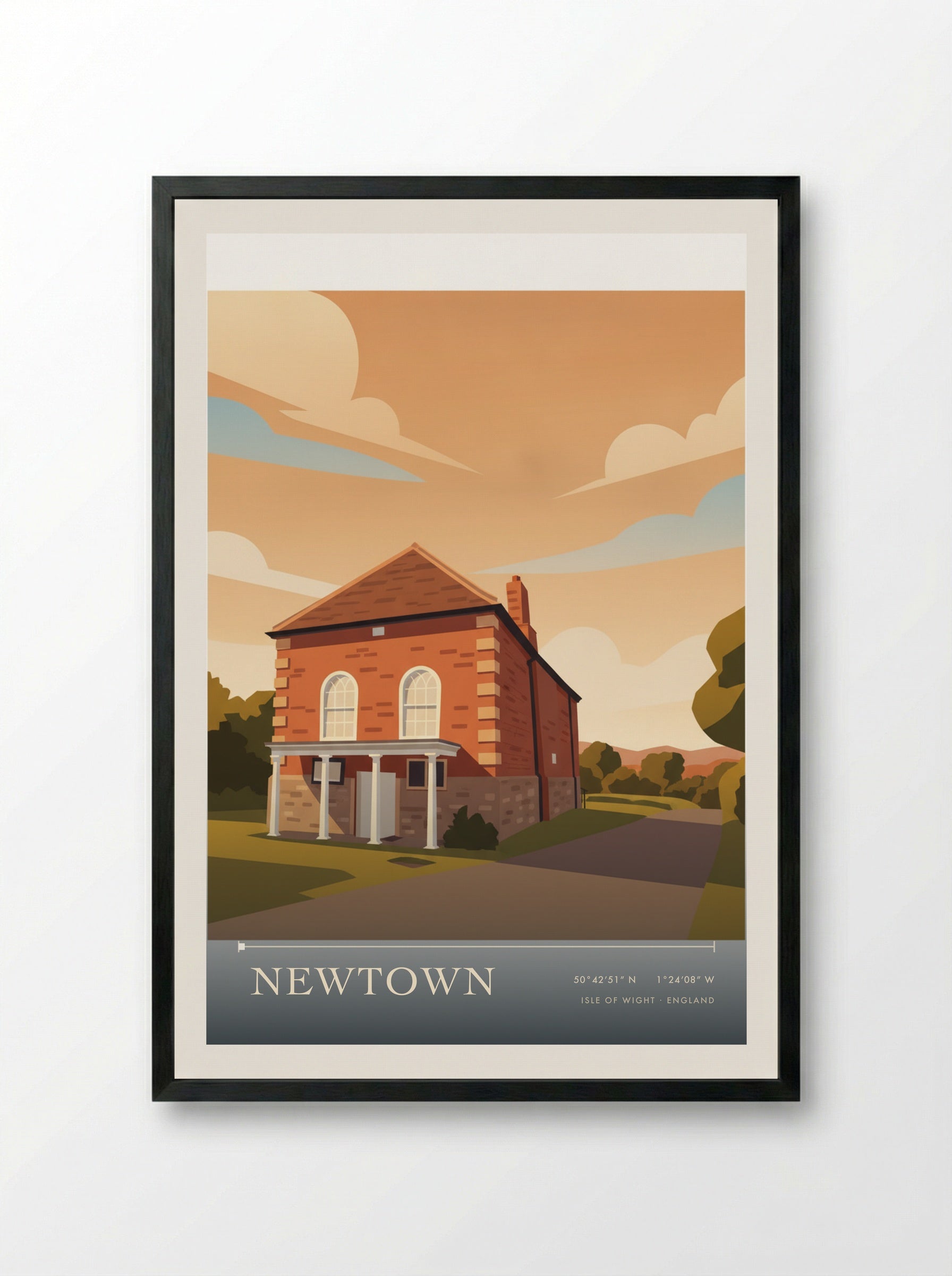 Newtown Isle of Wight England Travel Poster - Framed Print Black