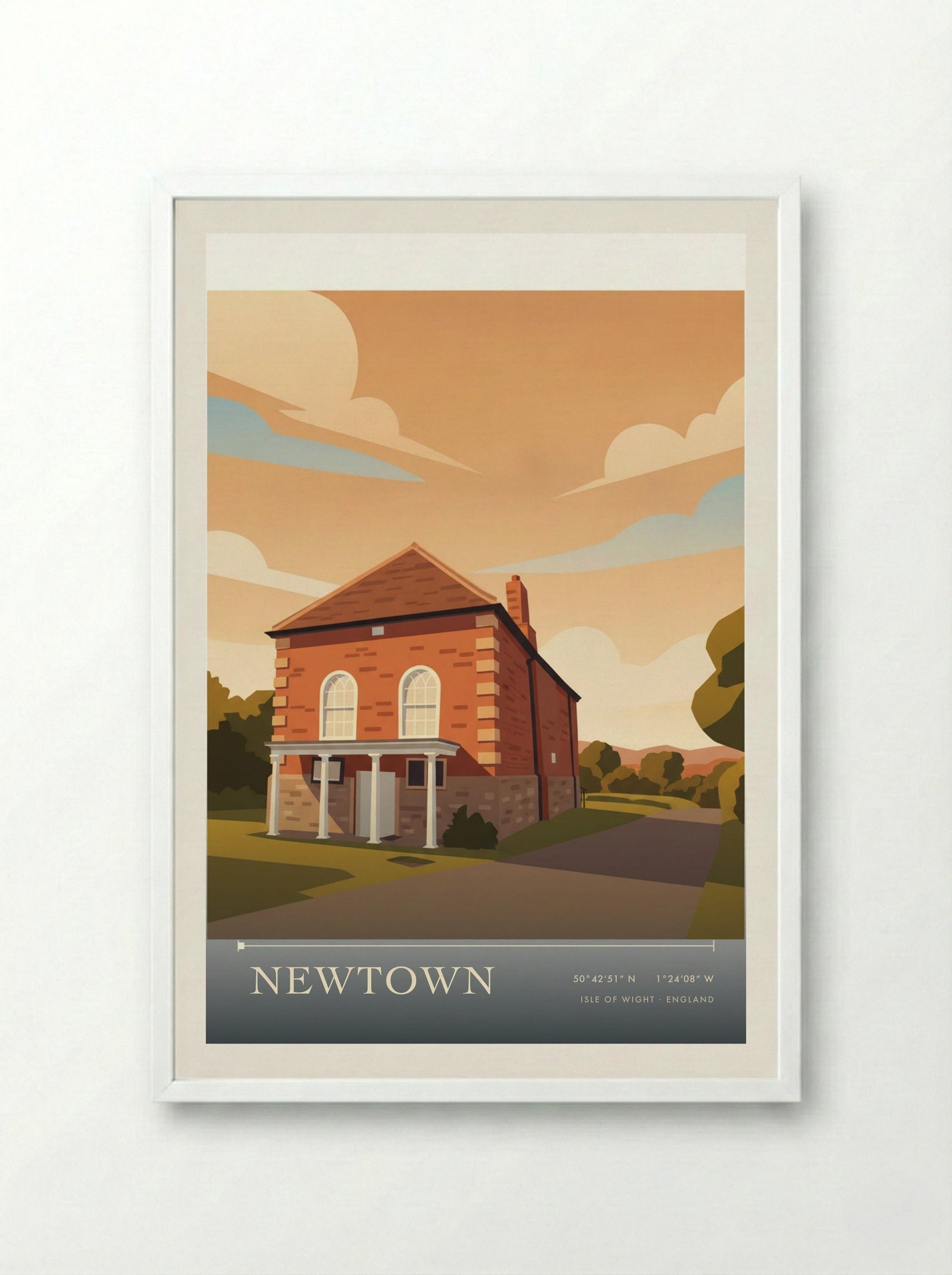 Newtown Isle of Wight England Travel Poster - Framed Print White