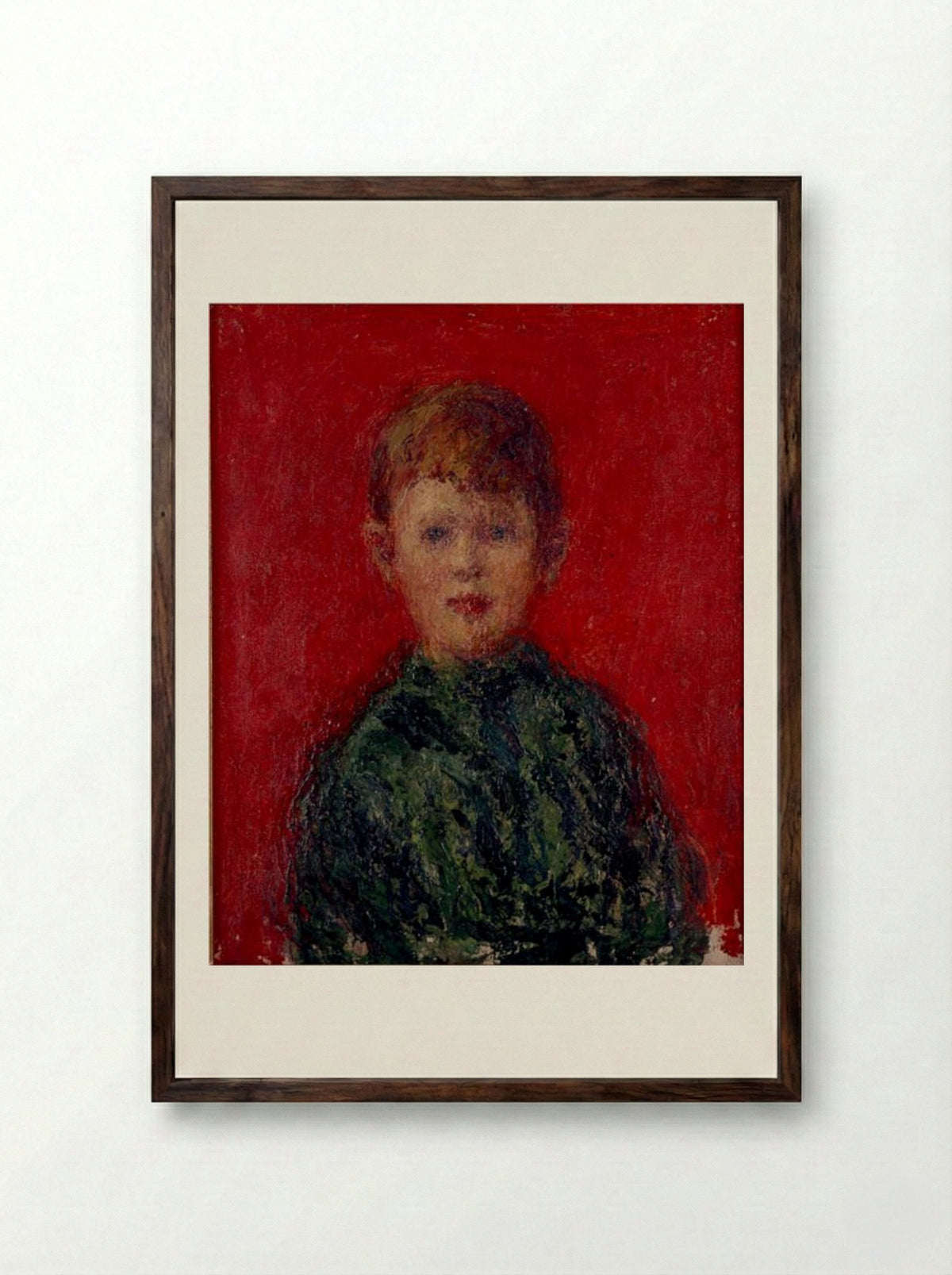 Niño vestido de verde - Andres de Santa Maria - Framed Print Dark Wood