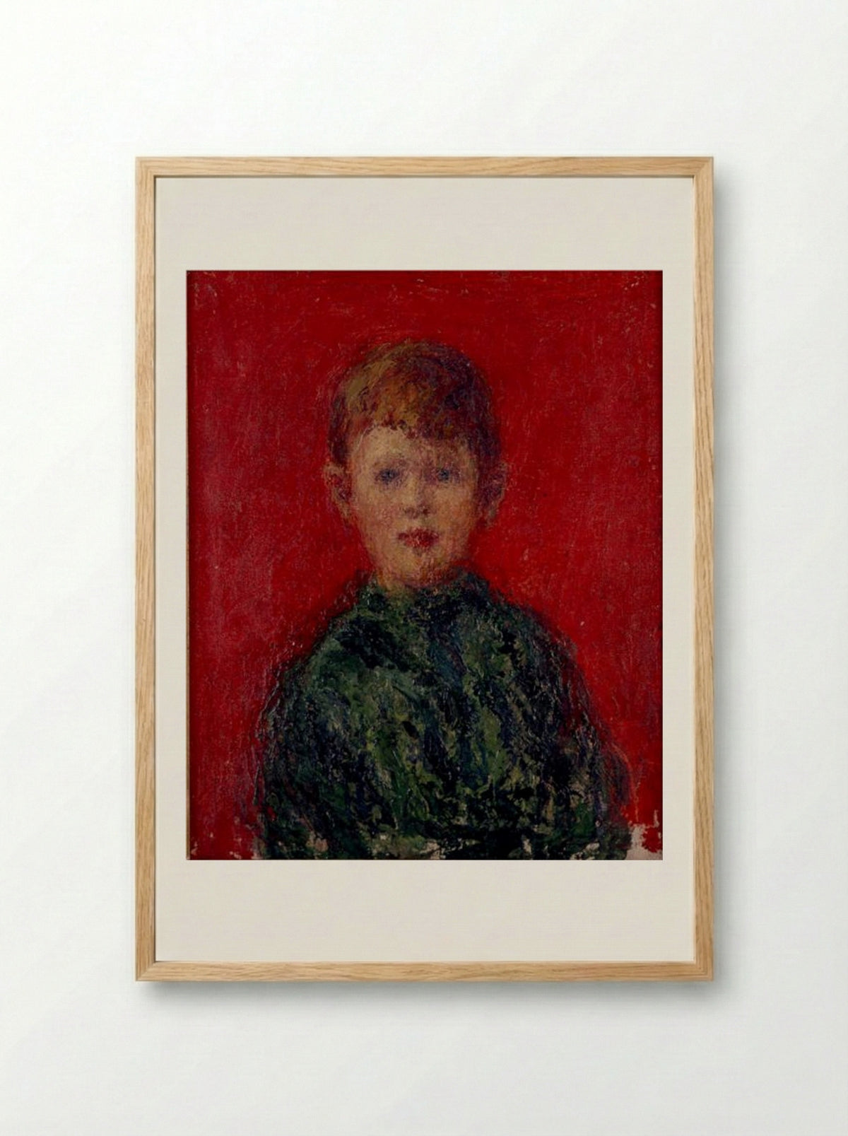 Niño vestido de verde - Andres de Santa Maria - Framed Print Wood