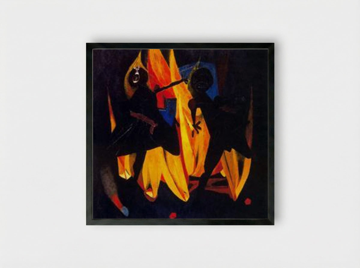 Niños jugando con fuego - Rufino Tamayo - Framed Print Black