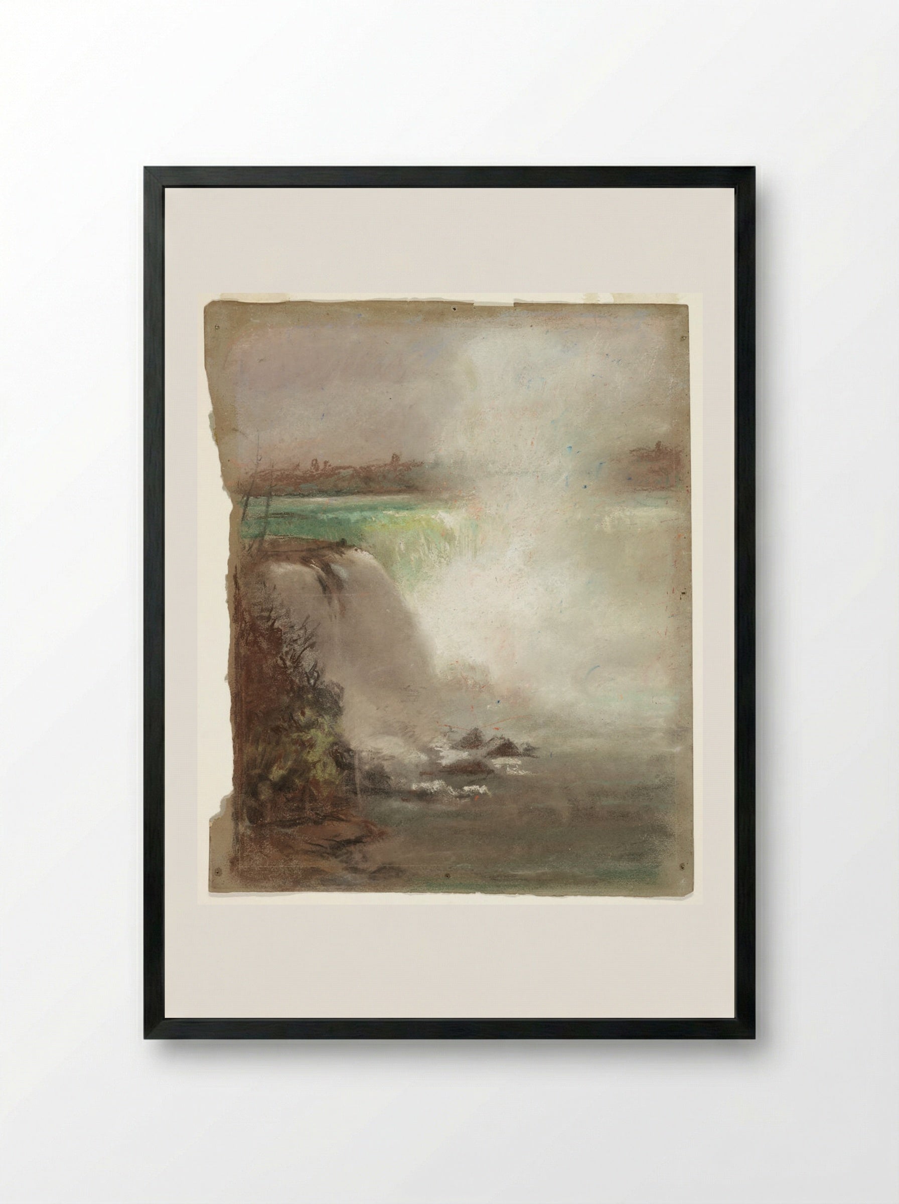 Niagara Falls (American Falls) - William Morris Hunt - Framed Print Black
