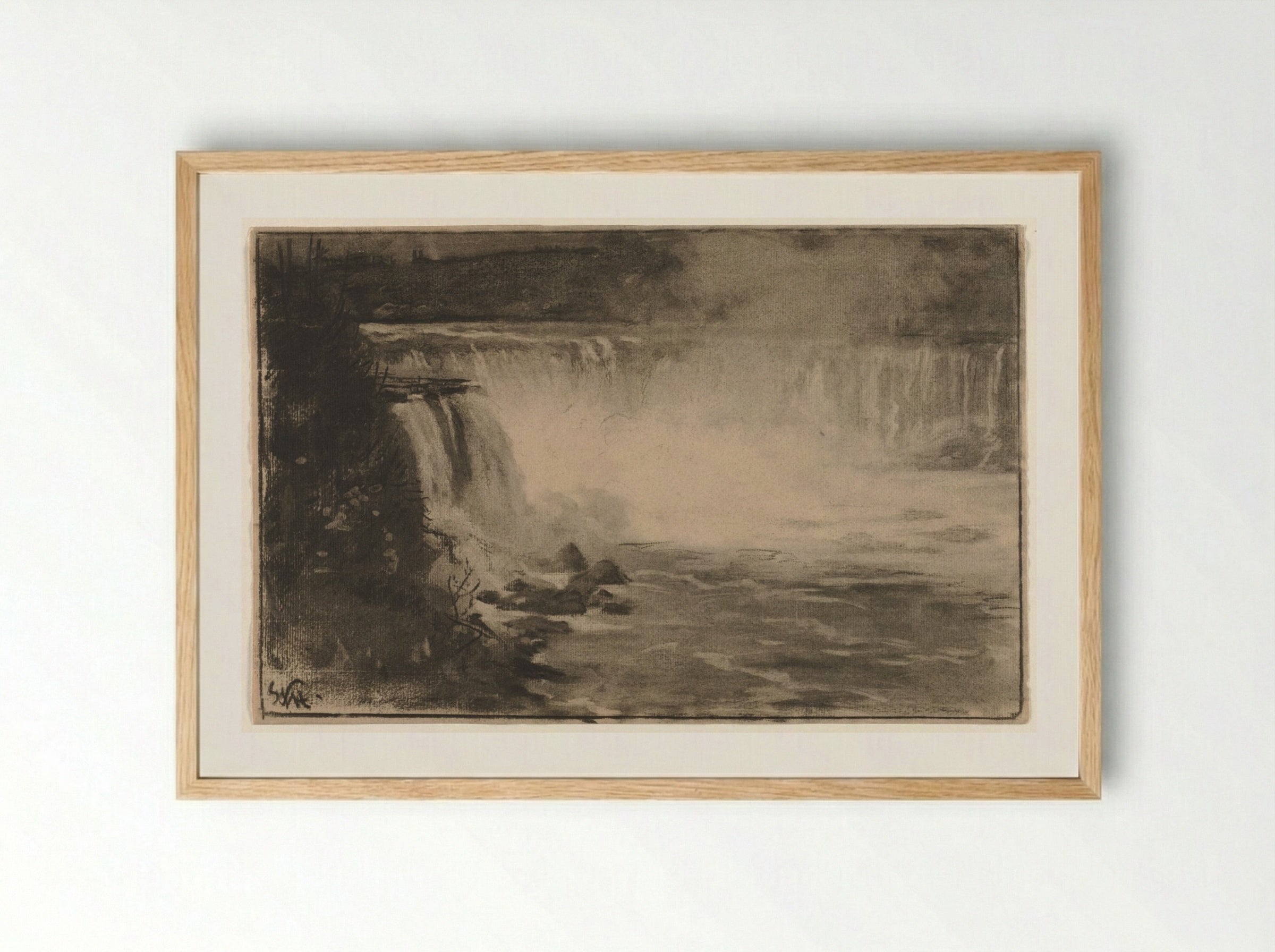 Niagara Falls - William Morris Hunt - Framed Print Wood