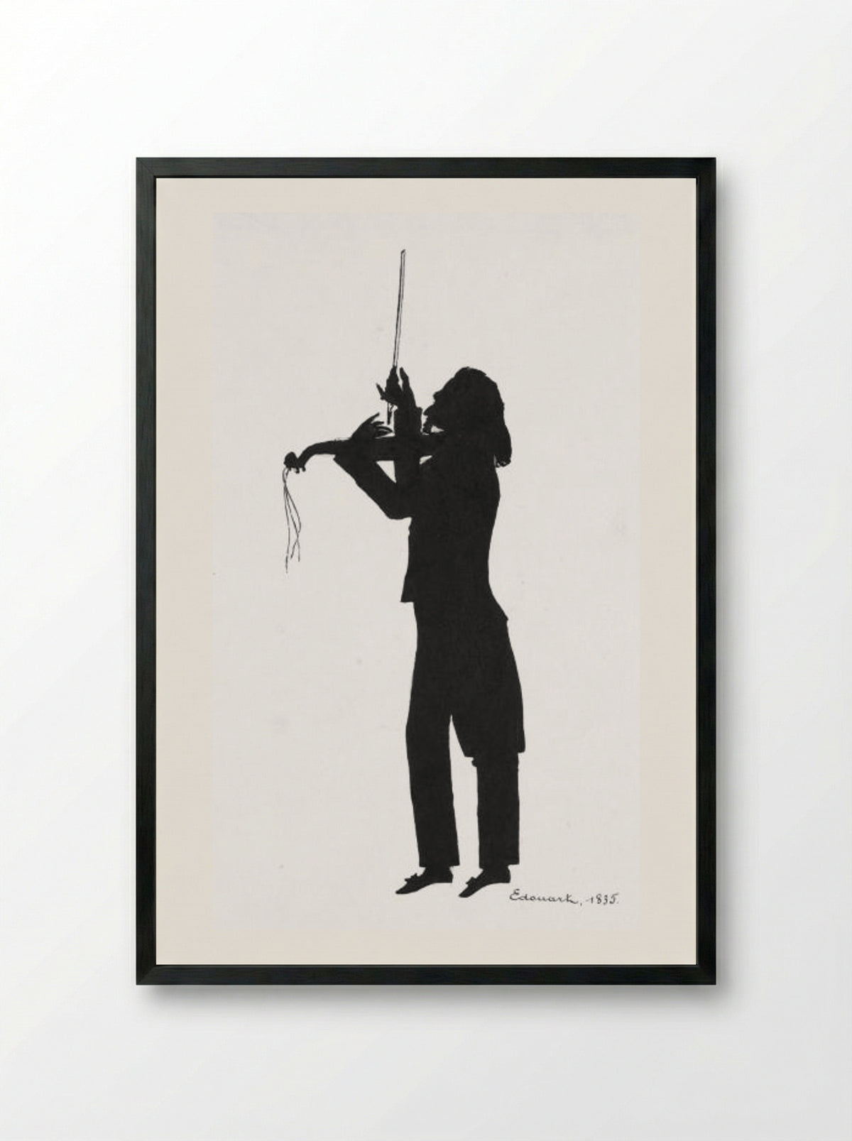 Niccolò Paganini - Auguste Edouart - Framed Print Black