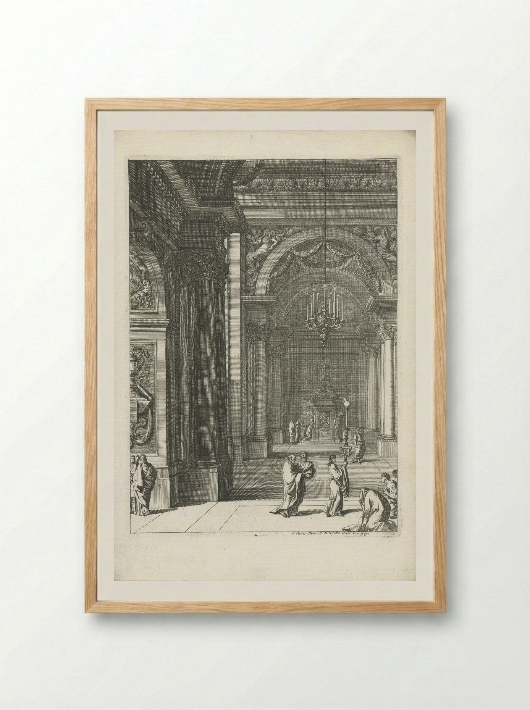 Niche in a Corridor - Jean Lepautre - Framed Print Wood