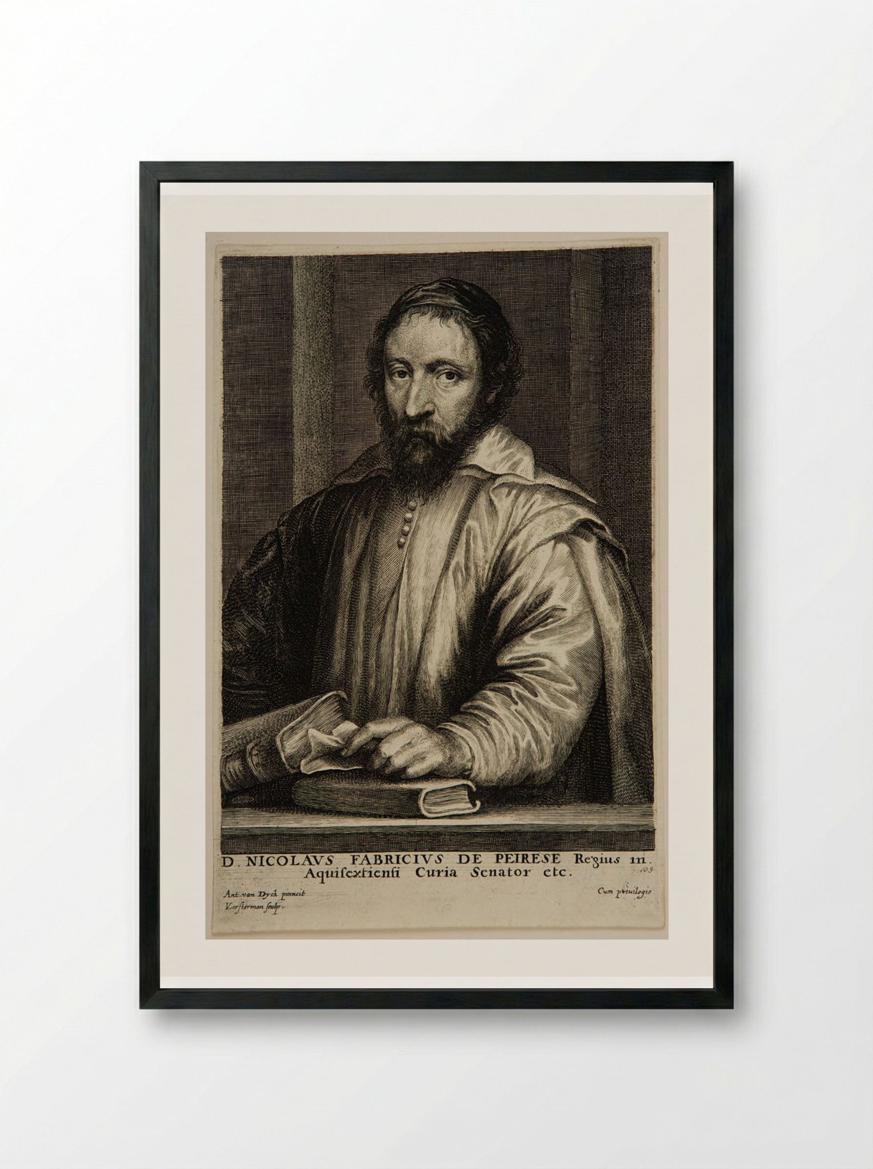 Nicolas Claude Fabri de Peiresc - Lucas Vorsterman I - Framed Print Black