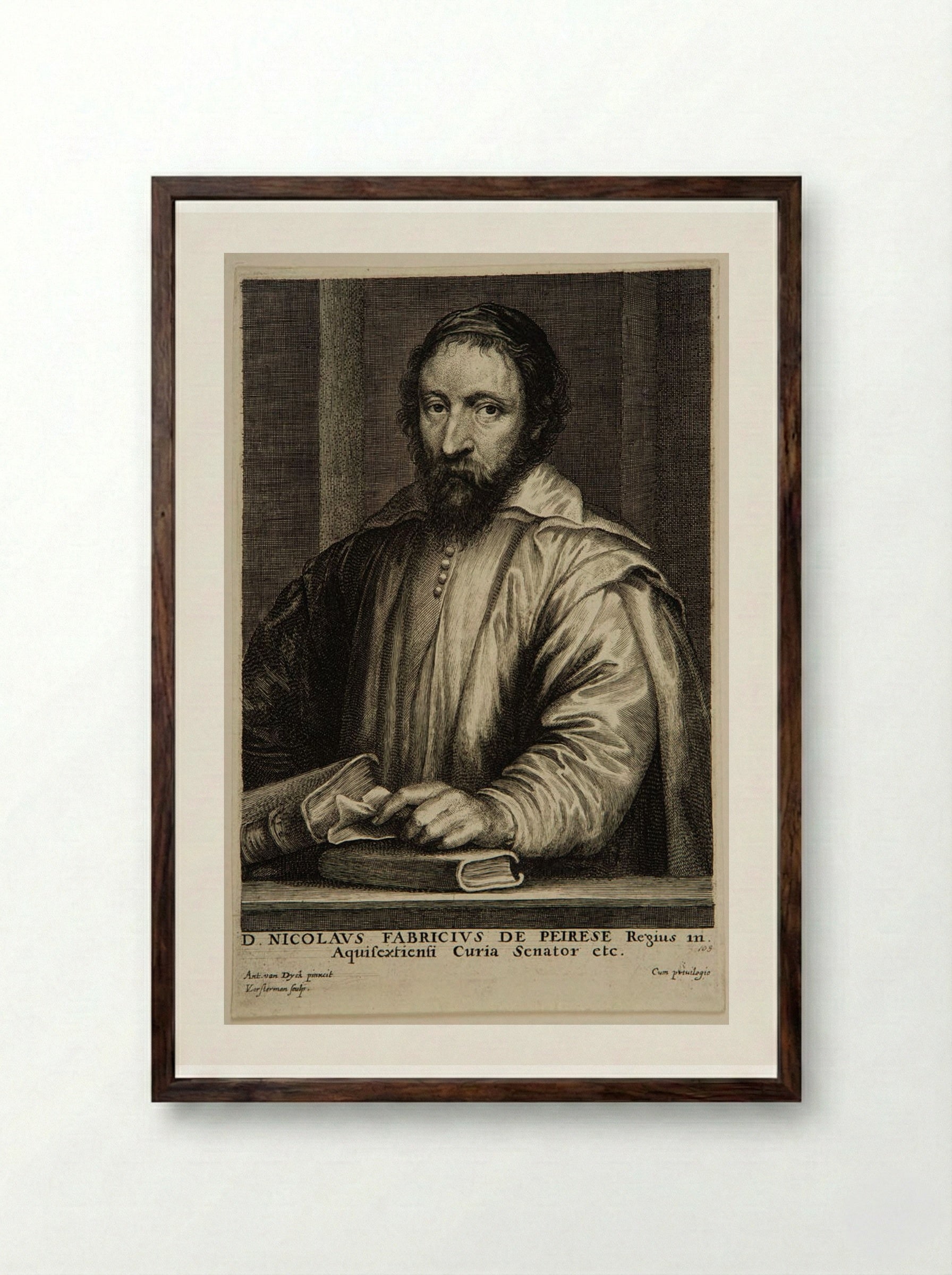 Nicolas Claude Fabri de Peiresc - Lucas Vorsterman I - Framed Print Dark Wood
