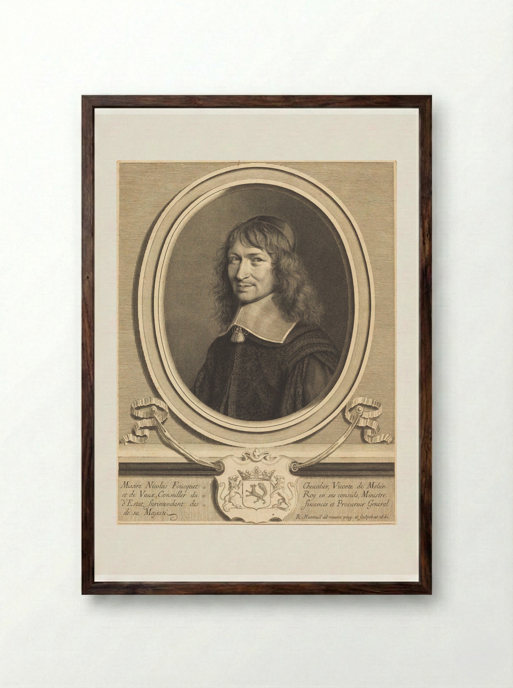 Nicolas Fouquet - Robert Nanteuil - Framed Print Dark Wood