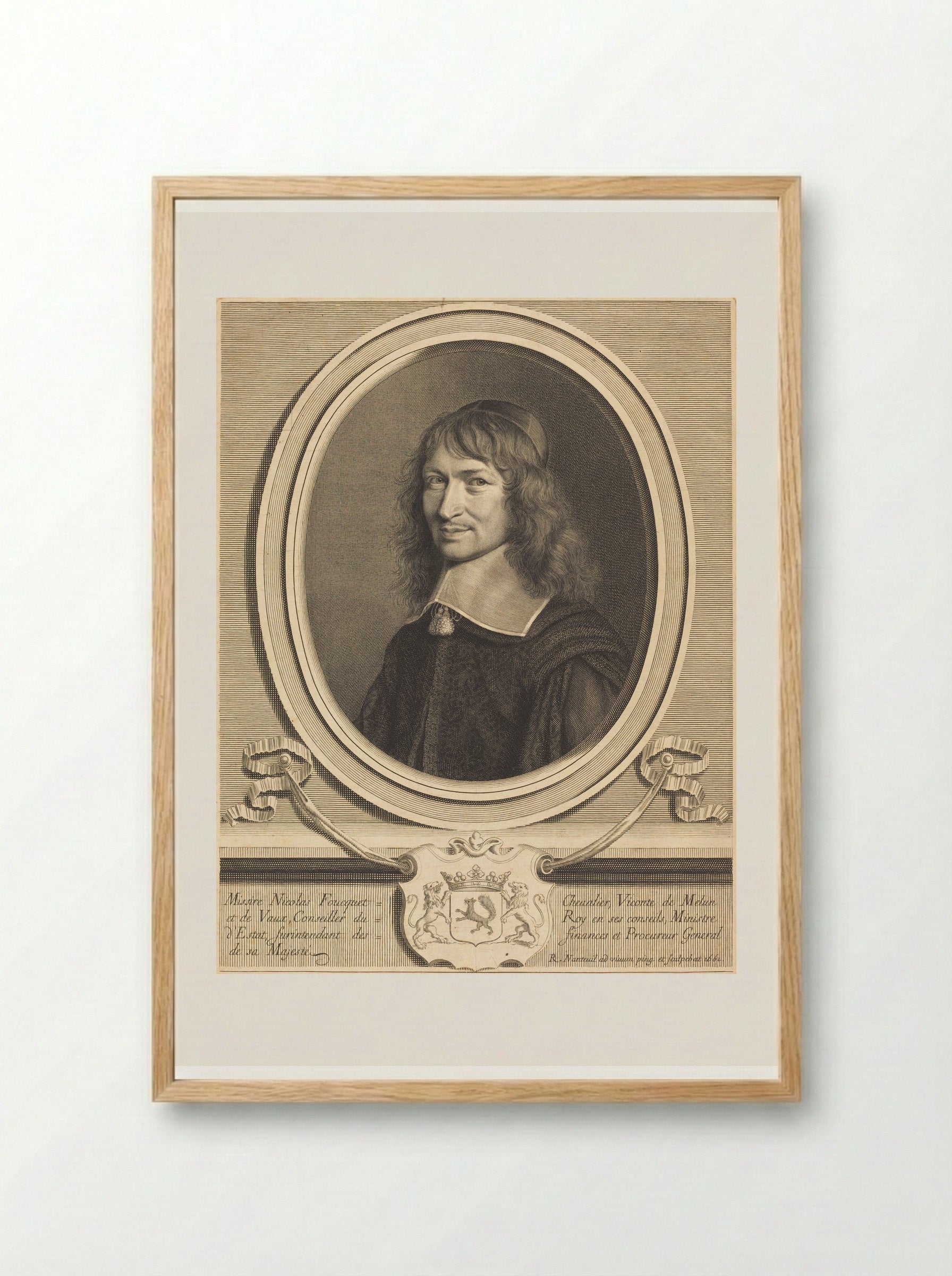 Nicolas Fouquet - Robert Nanteuil - Framed Print Wood
