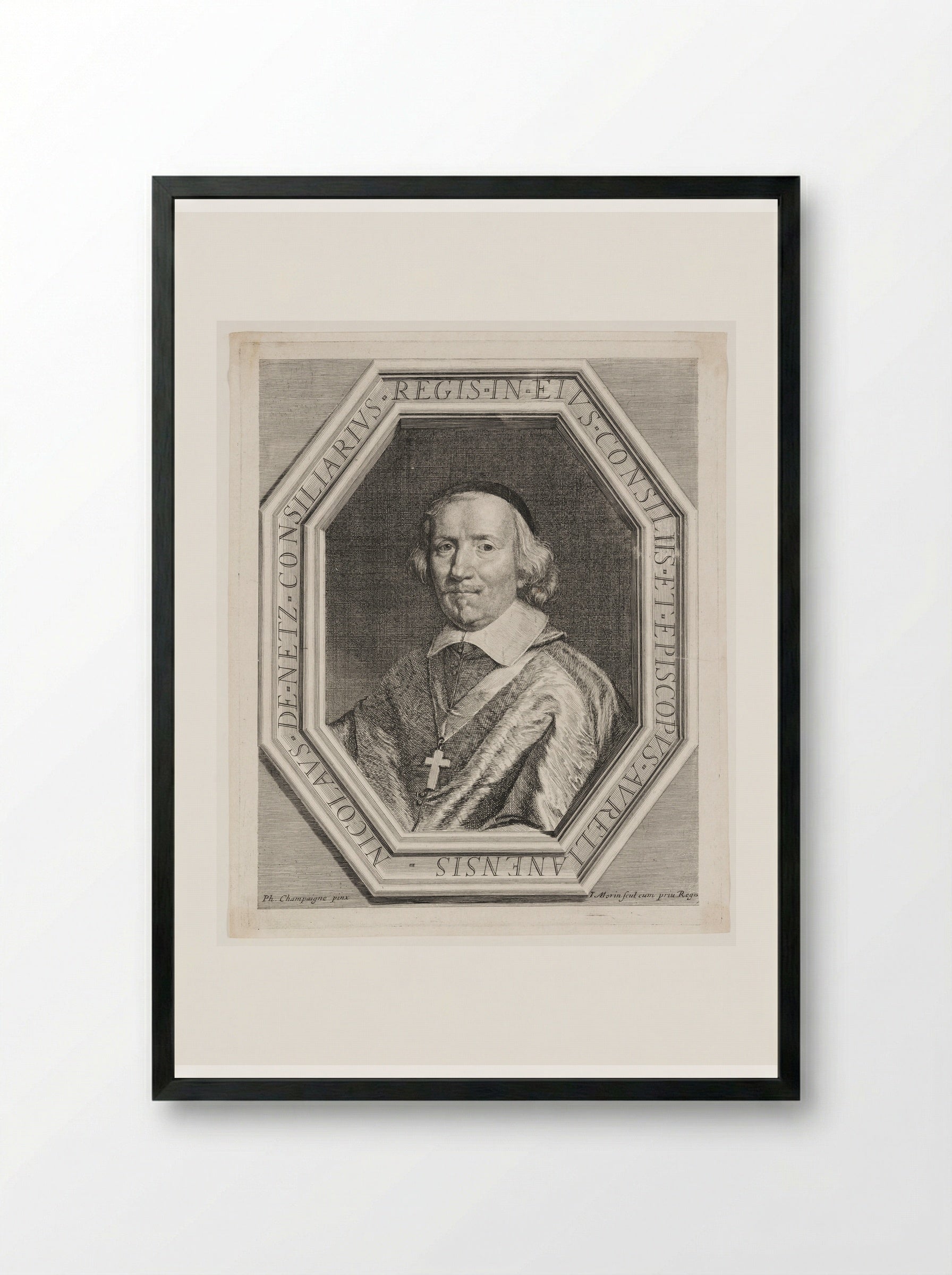 Nicolas de Netz, Bishop of Orleans - Jean Morin - Framed Print Black
