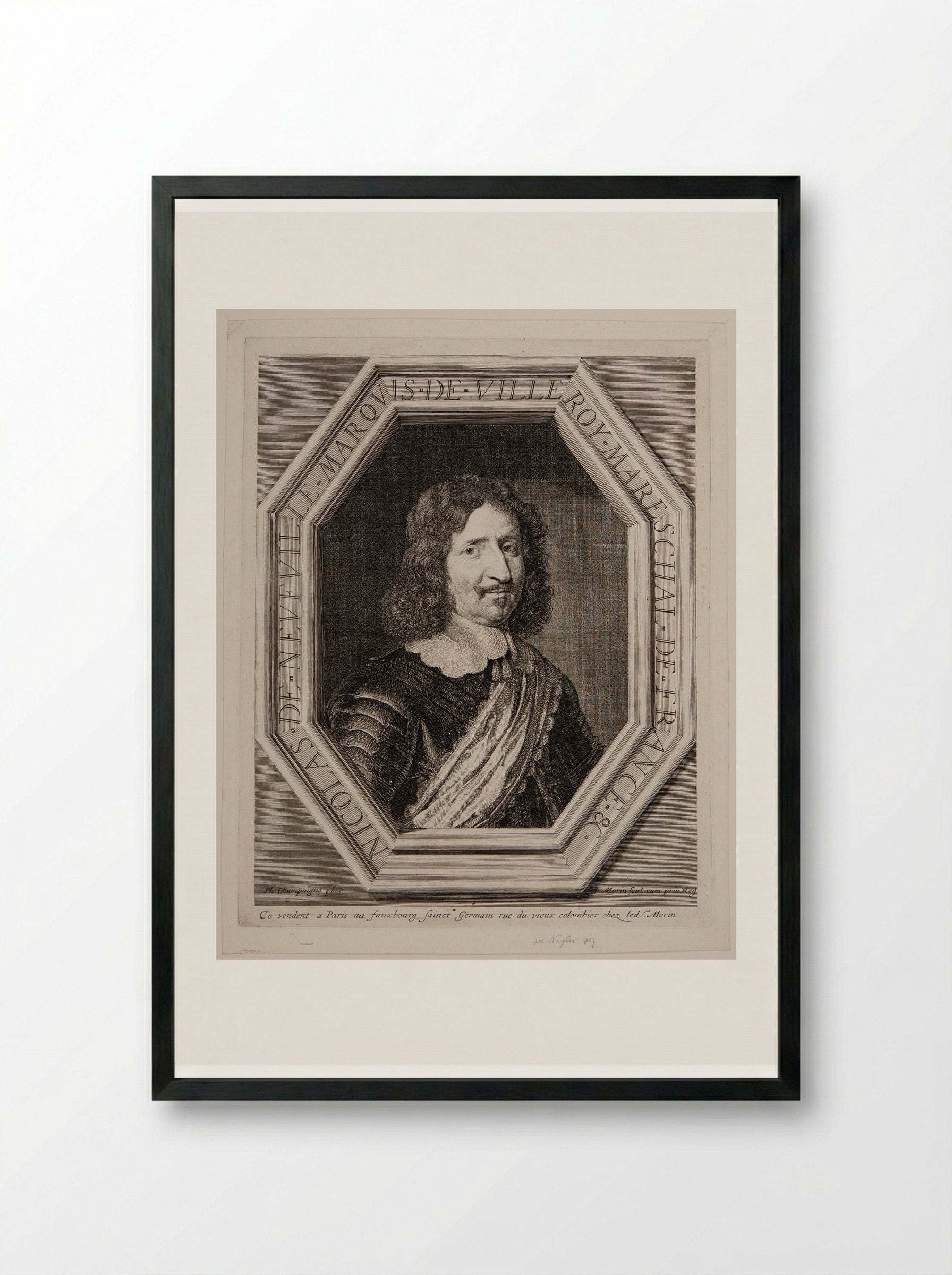 Nicolas de Neufville, Marquis de Villeroy - Jean Morin - Framed Print Black