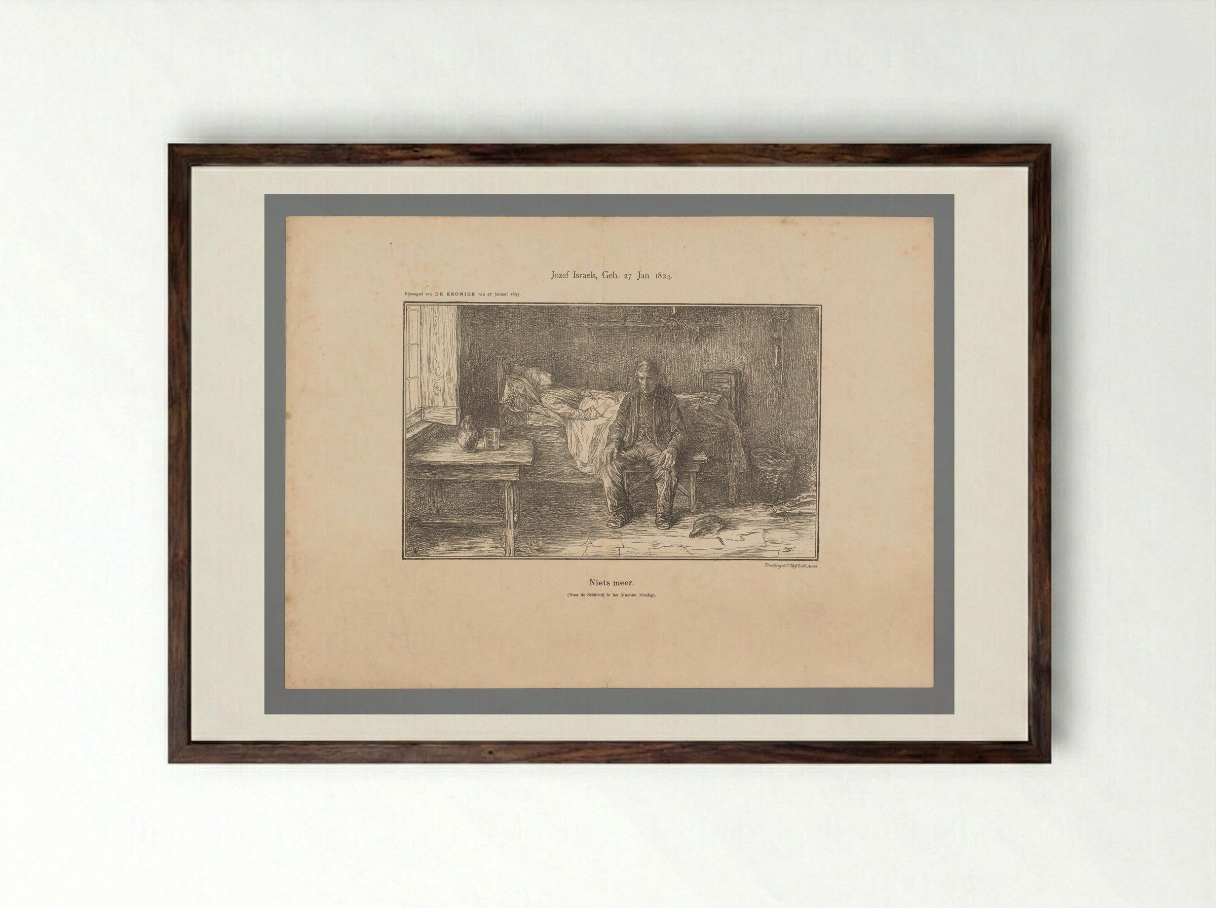 Niets meer (Nothing More) - Jan Veth - Framed Print Dark Wood