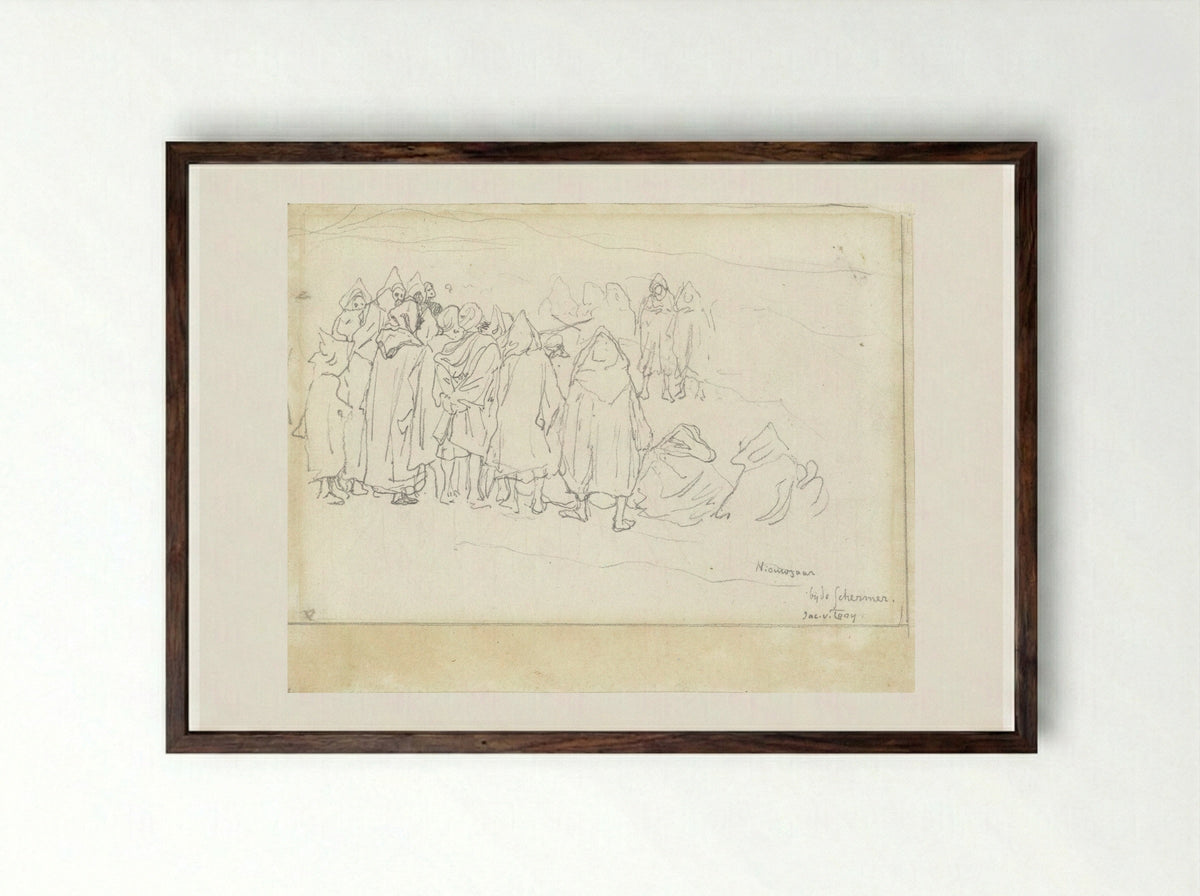 Nieuwjaar tussen arabieren - Jac van Looij - Framed Print Dark Wood