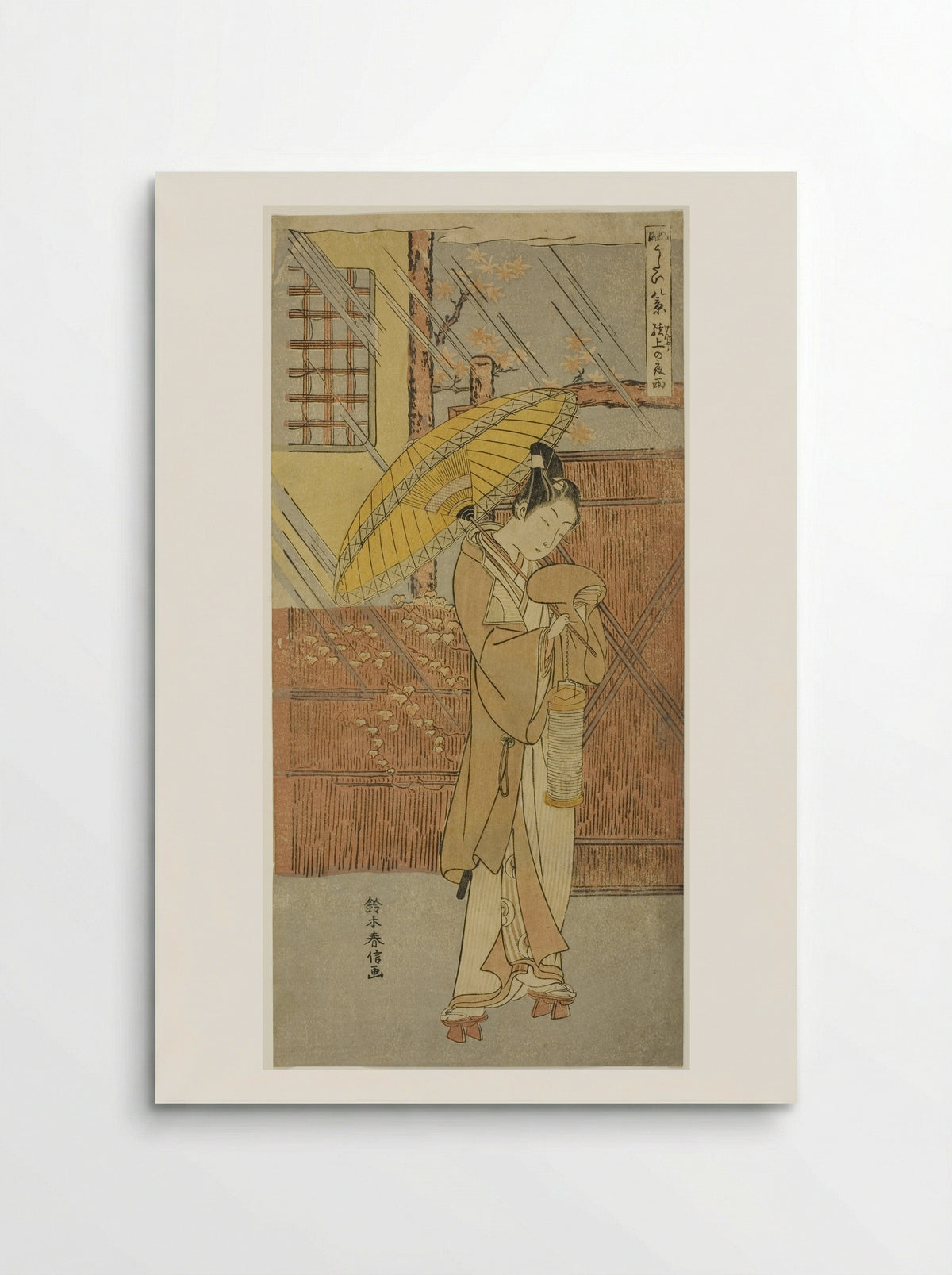 Night Rain of Genjo - Suzuki Harunobu - Poster