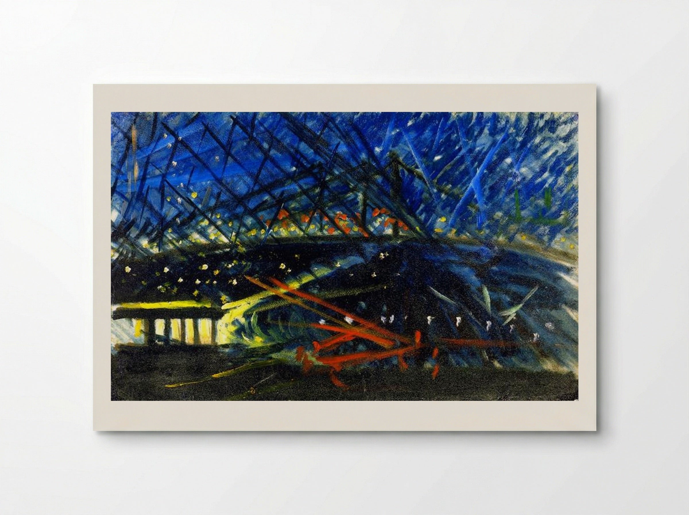 Night View of Brooklyn Bridge - Joseph Stella - Poster