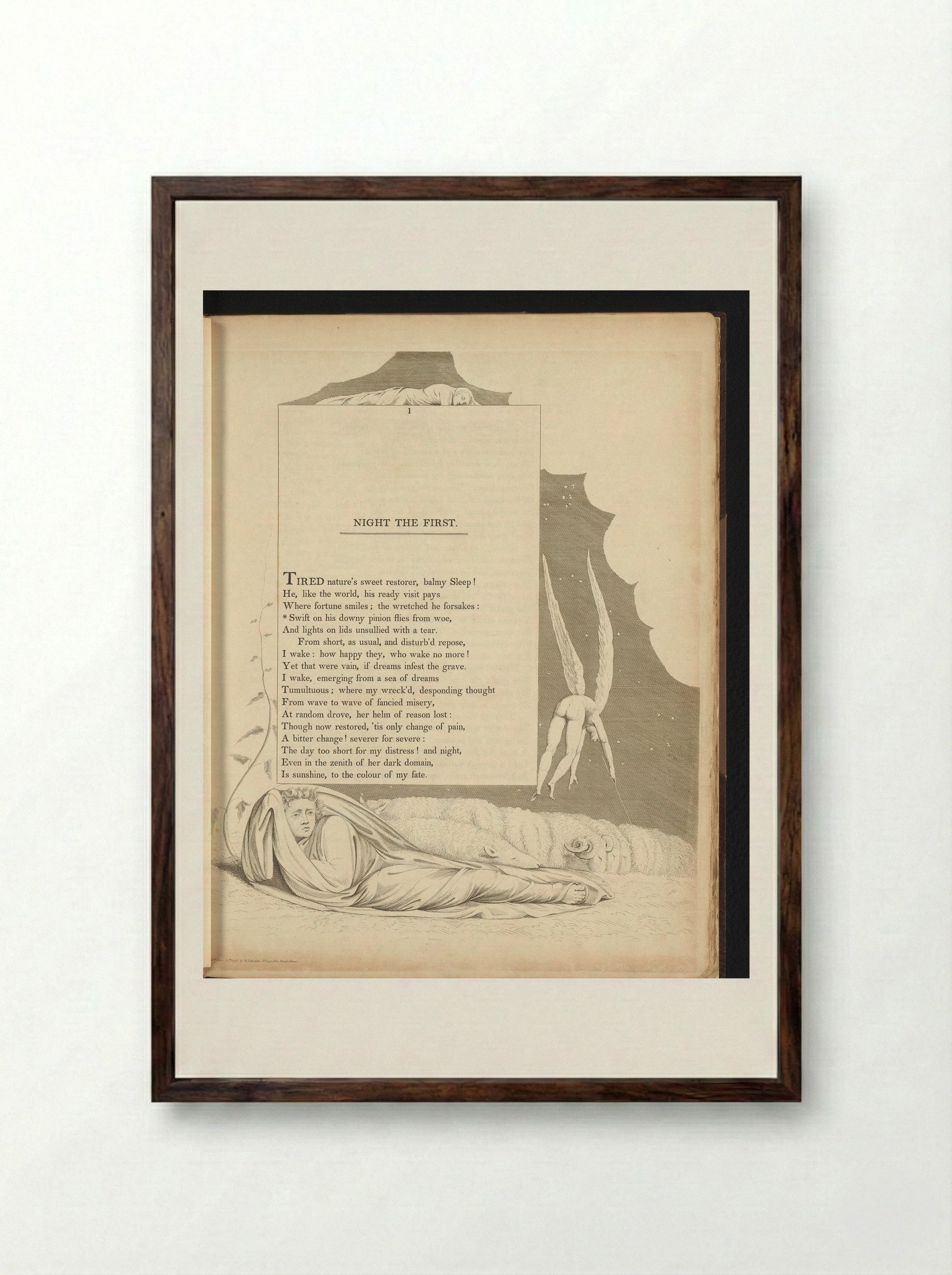 Night the First - William Blake - Framed Print Dark Wood