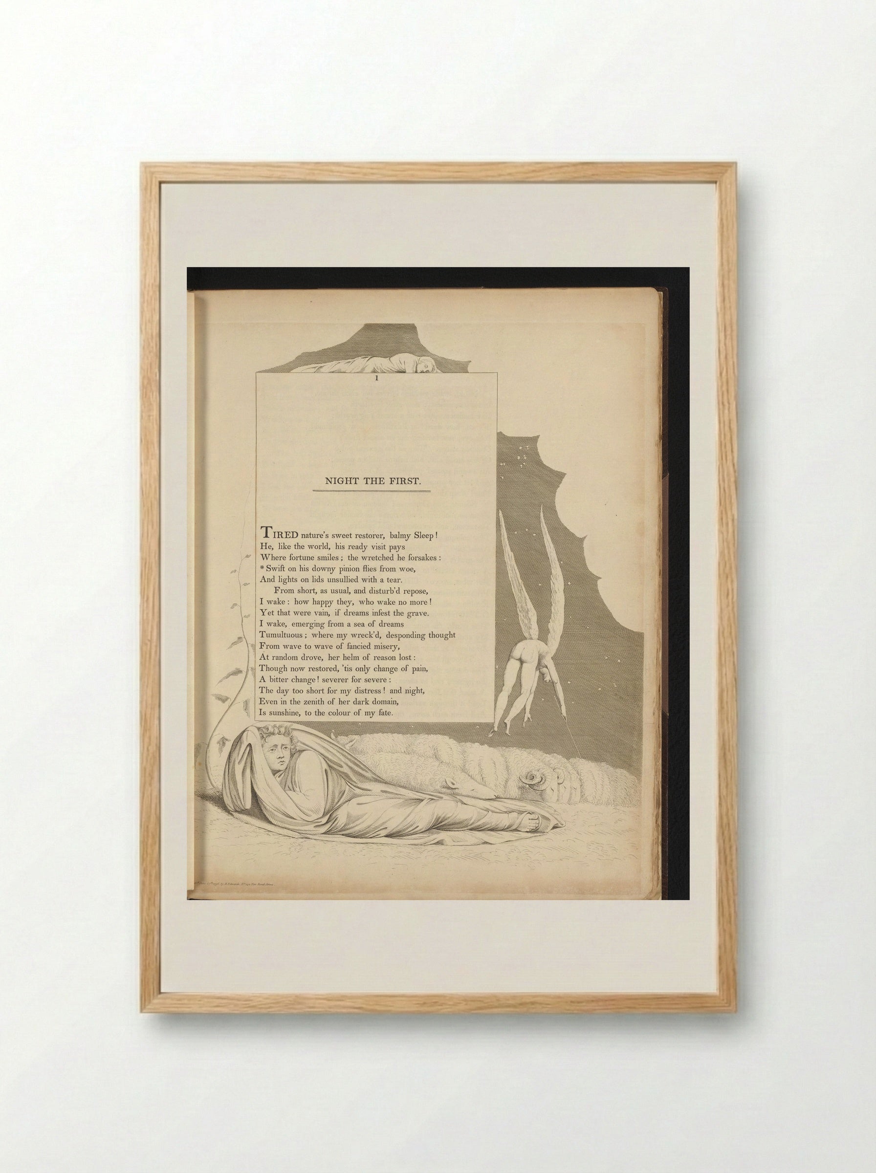 Night the First - William Blake - Framed Print Wood