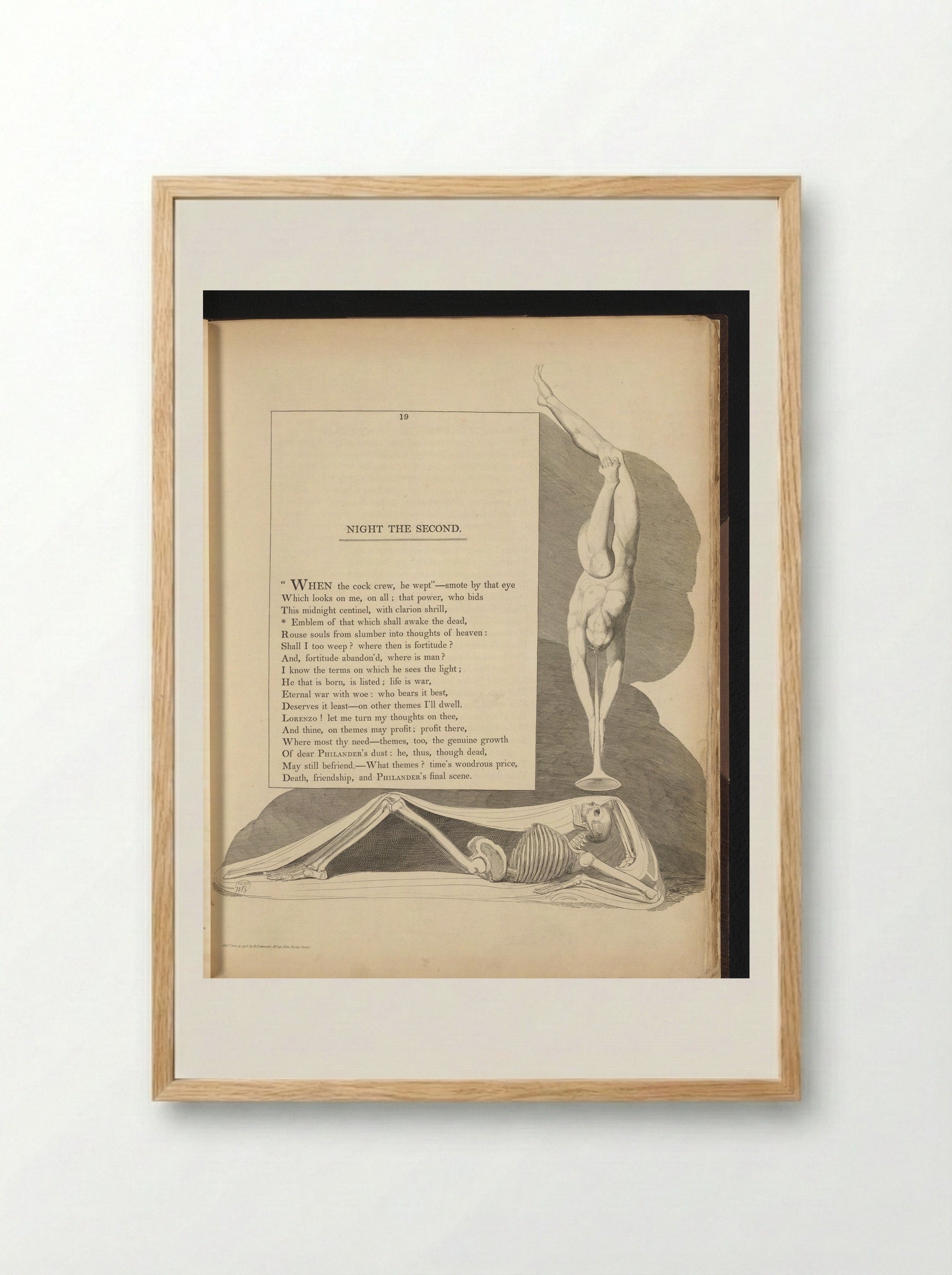 Night the Second - William Blake - Framed Print Wood