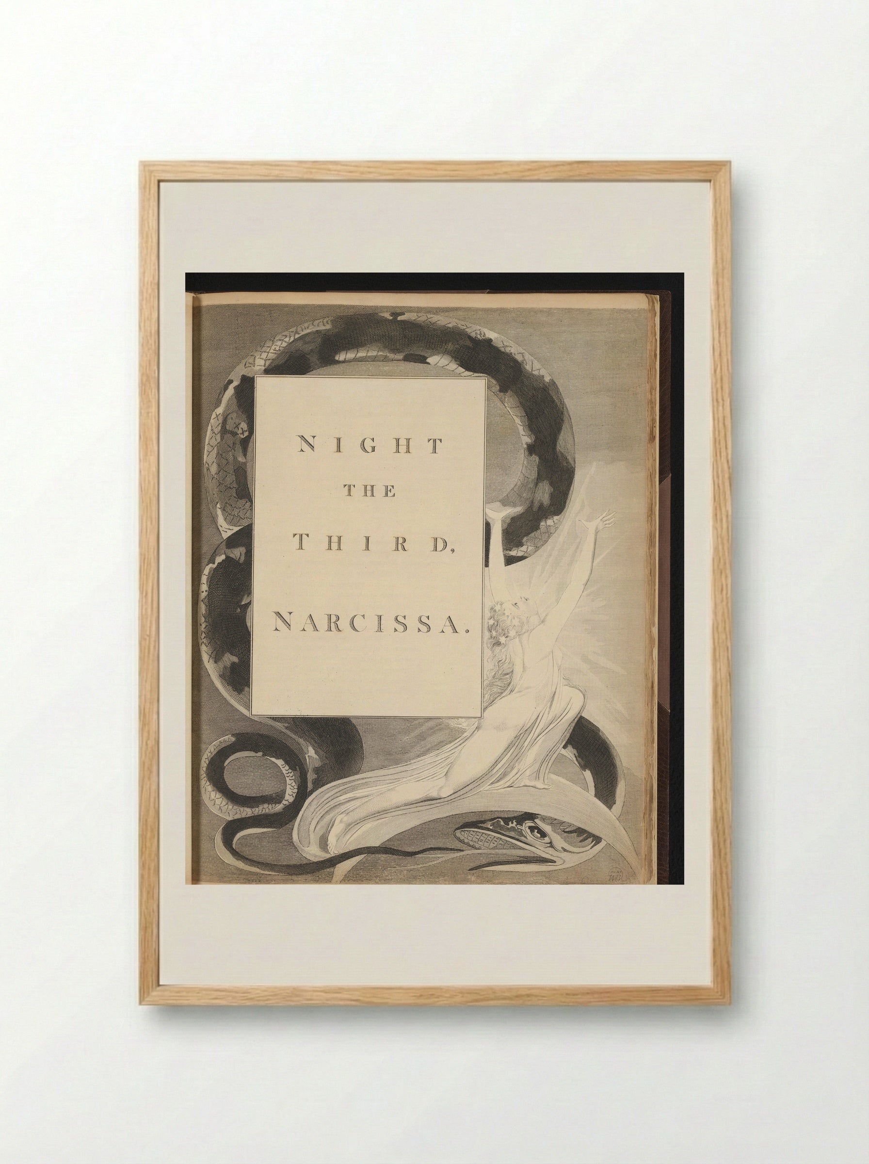 Night the Third, Narcissa - William Blake - Framed Print Wood