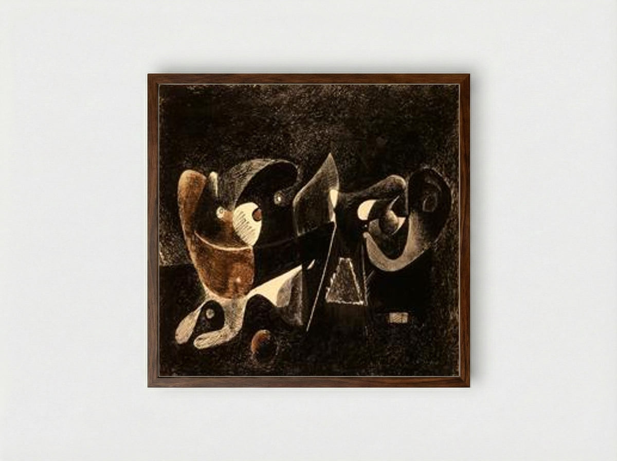 Night-time, Enigma, and Nostalgia - Arshile Gorky - Framed Print Dark Wood
