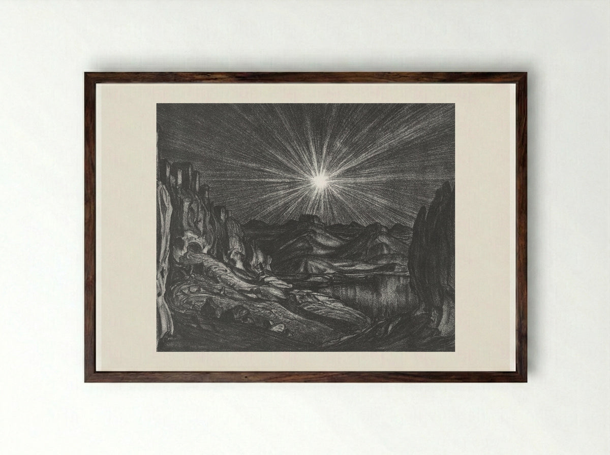 Night - Konstantin Bogaevsky - Framed Print Dark Wood