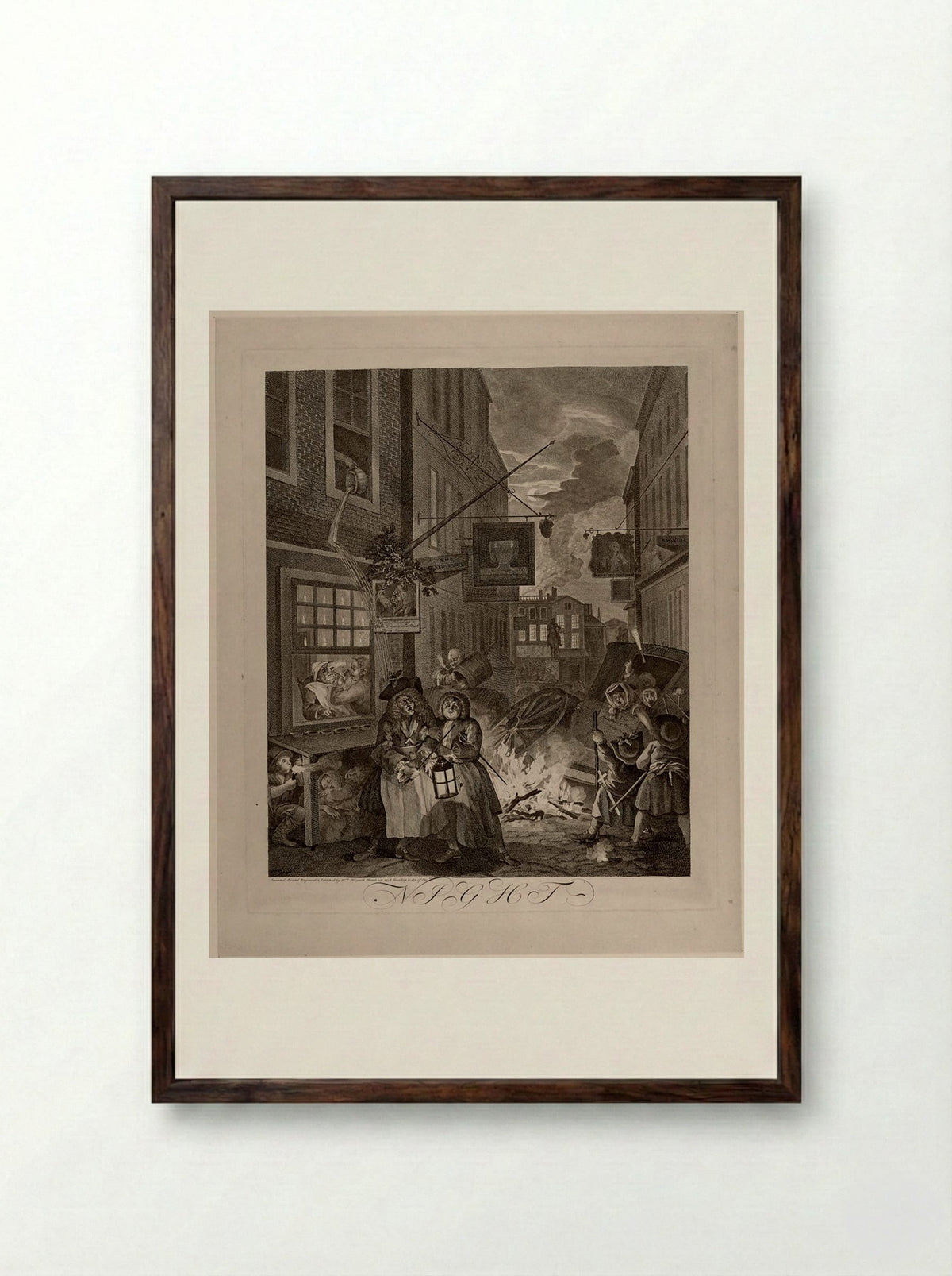 Night - William Hogarth - Framed Print Dark Wood