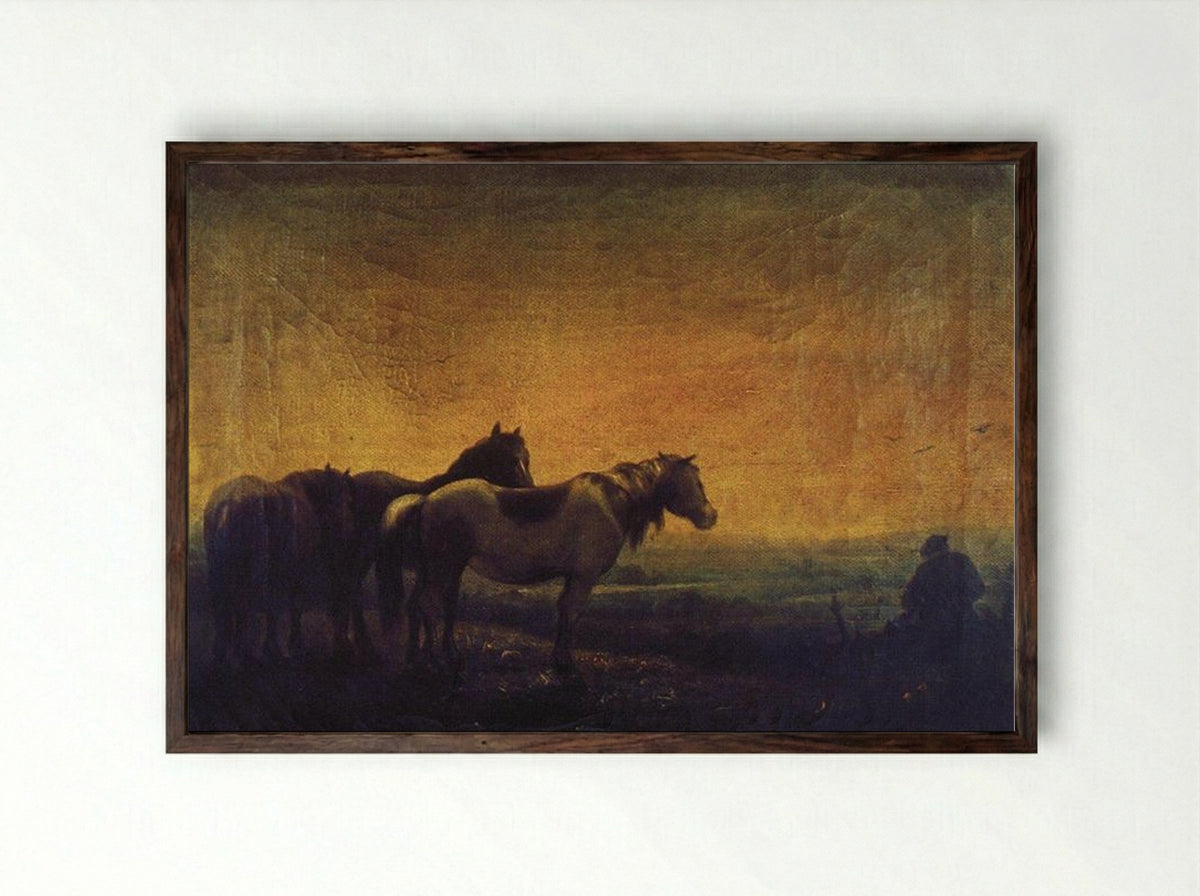 Night - Aleksey Savrasov - Framed Print Dark Wood