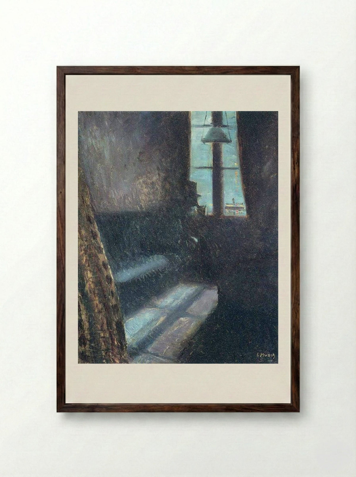 Night - Edvard Munch - Framed Print Dark Wood
