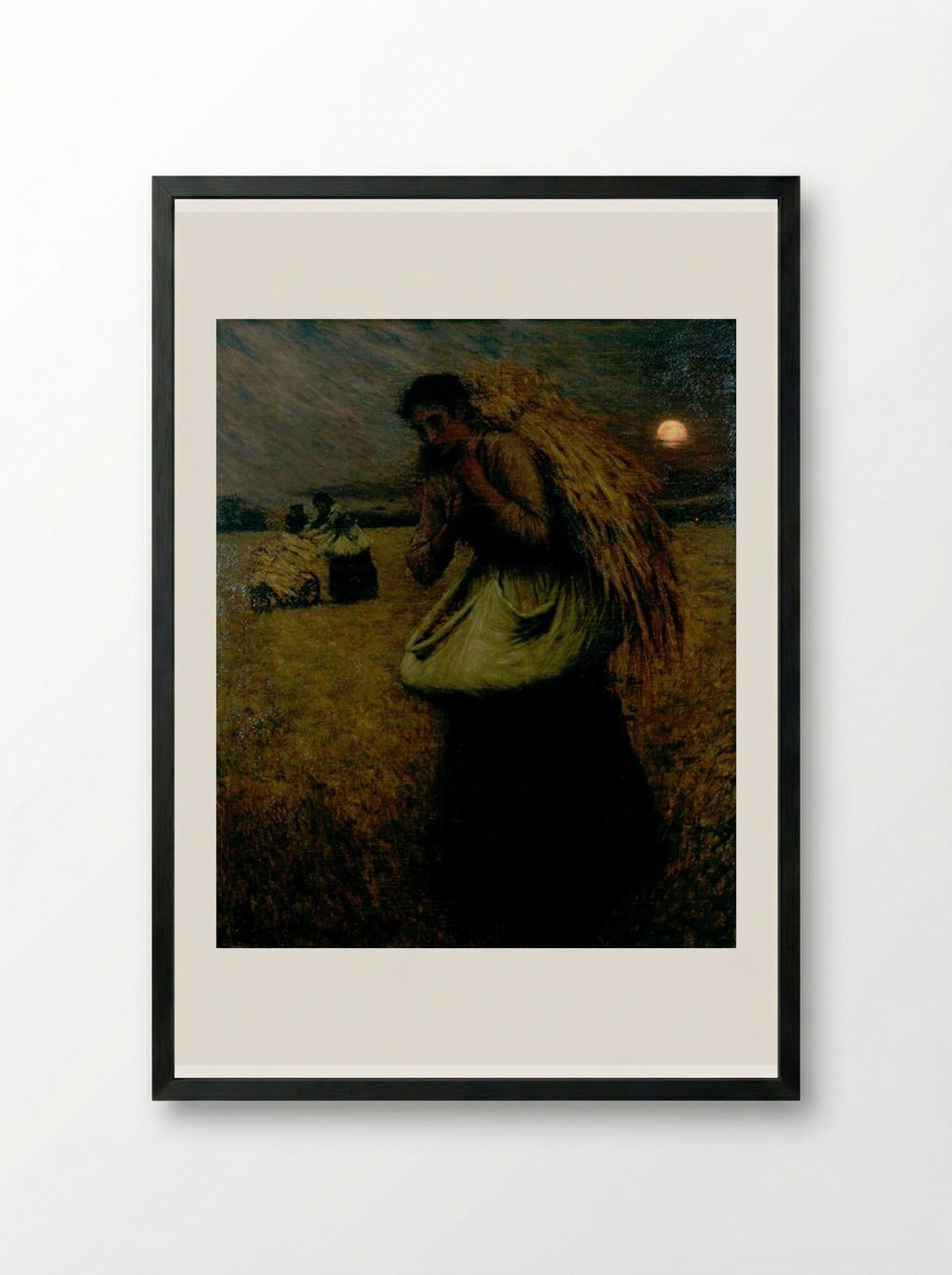 Nightfall (The Gleaners) - Henry Herbert La Thangue - Framed Print Black