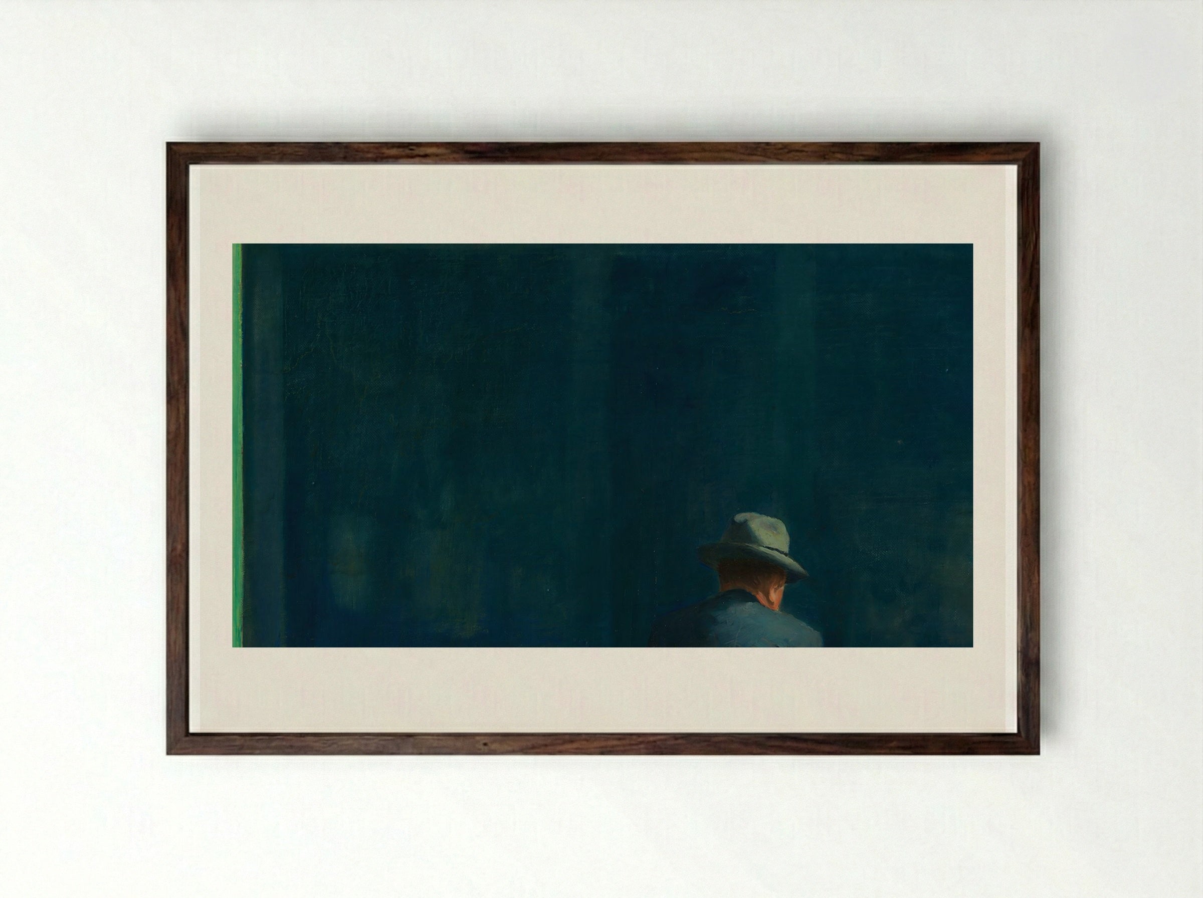 Nighthawks - Edward Hopper - Framed Print Dark Wood
