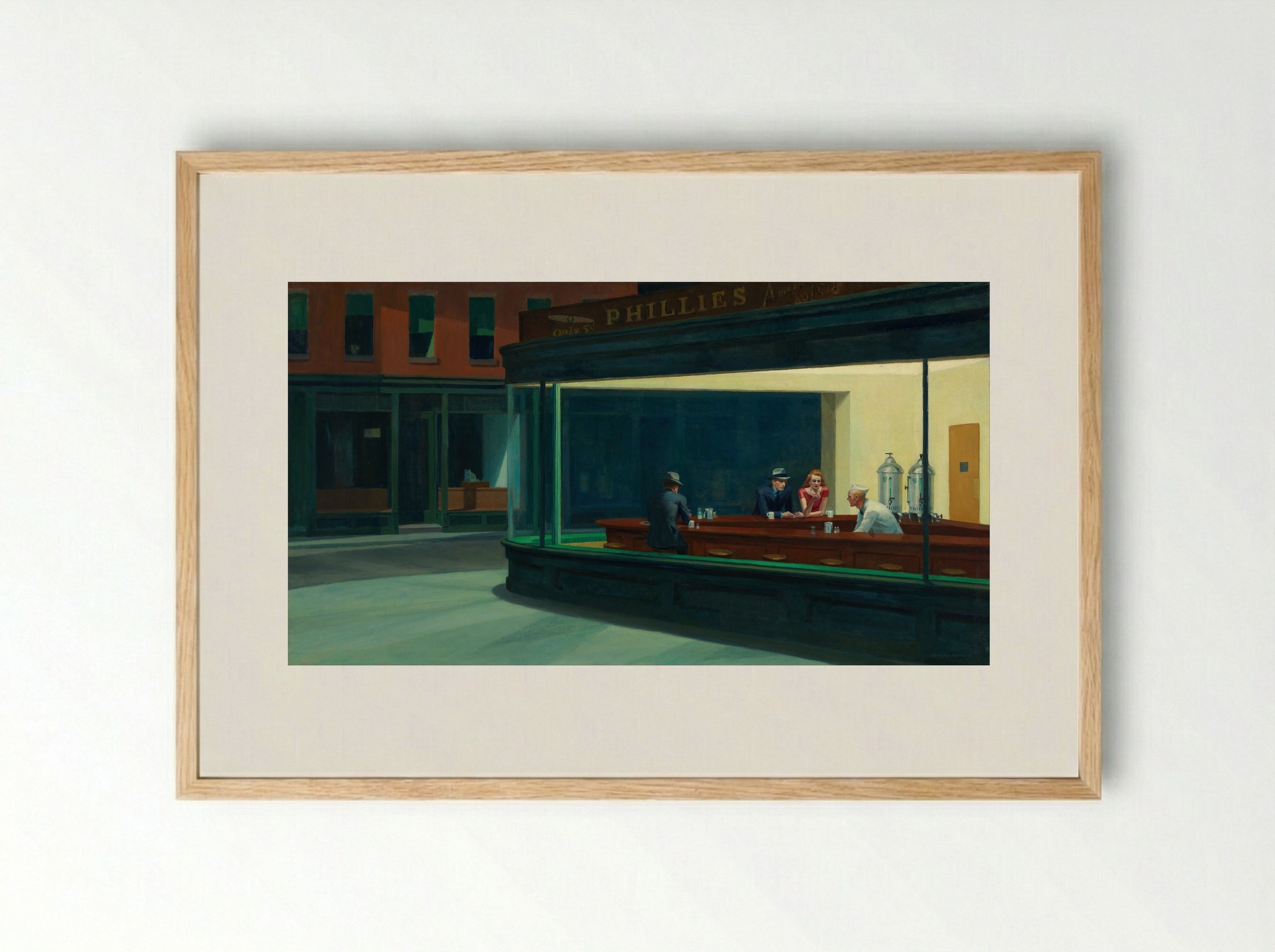 Nighthawks - Edward Hopper - Framed Print Wood