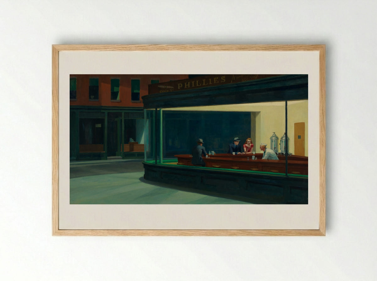 Nighthawks - Edward Hopper - Framed Print Wood