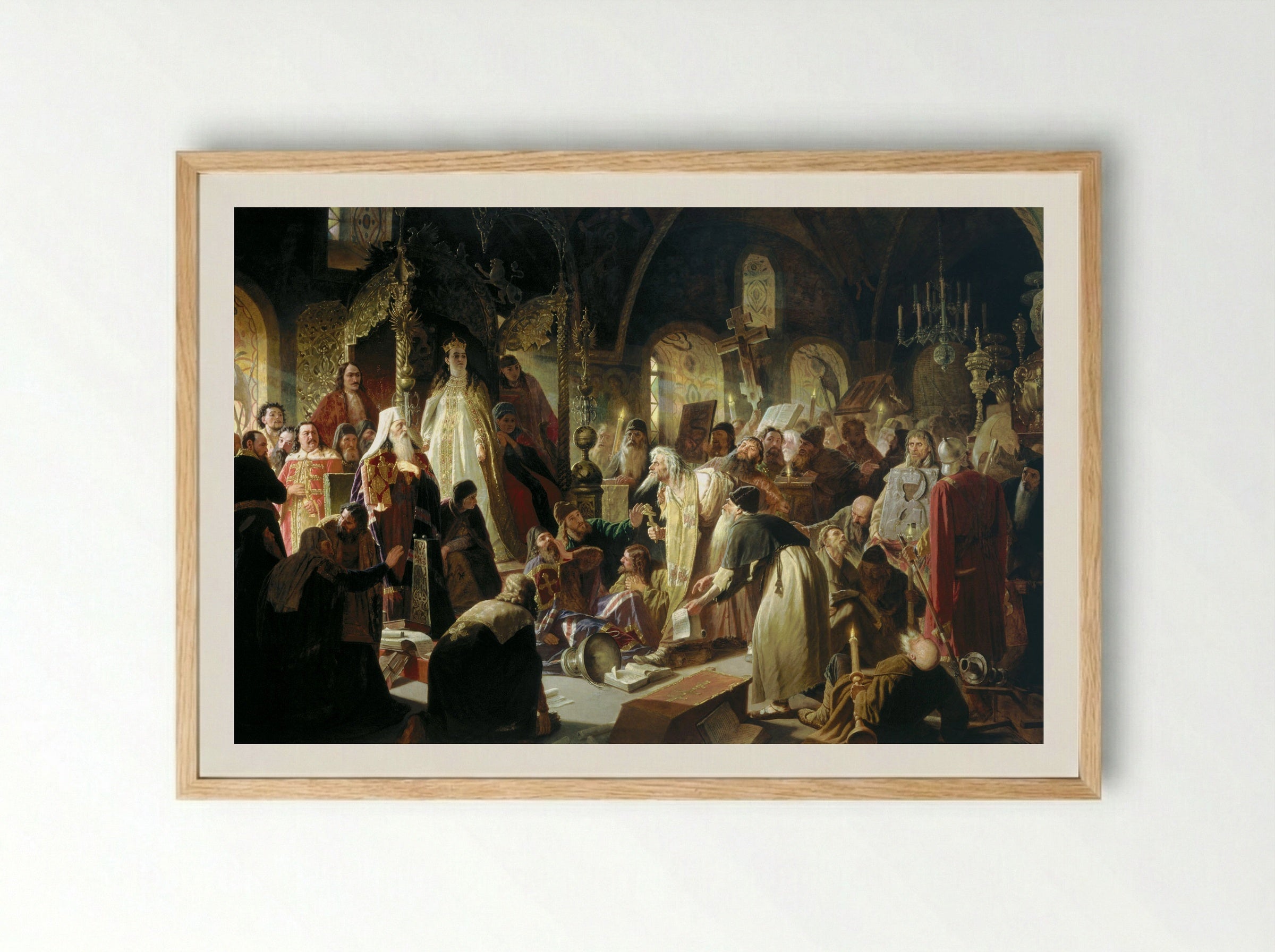 Nikita Pustosviat. Dispute on the Confession of Faith - Vasily Perov - Framed Print Wood