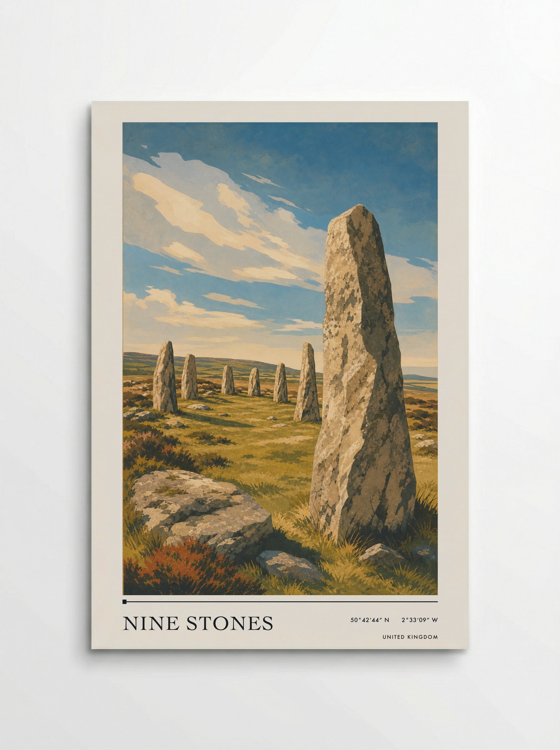 Nine Stones United Kingdom Travel Poster - Poster