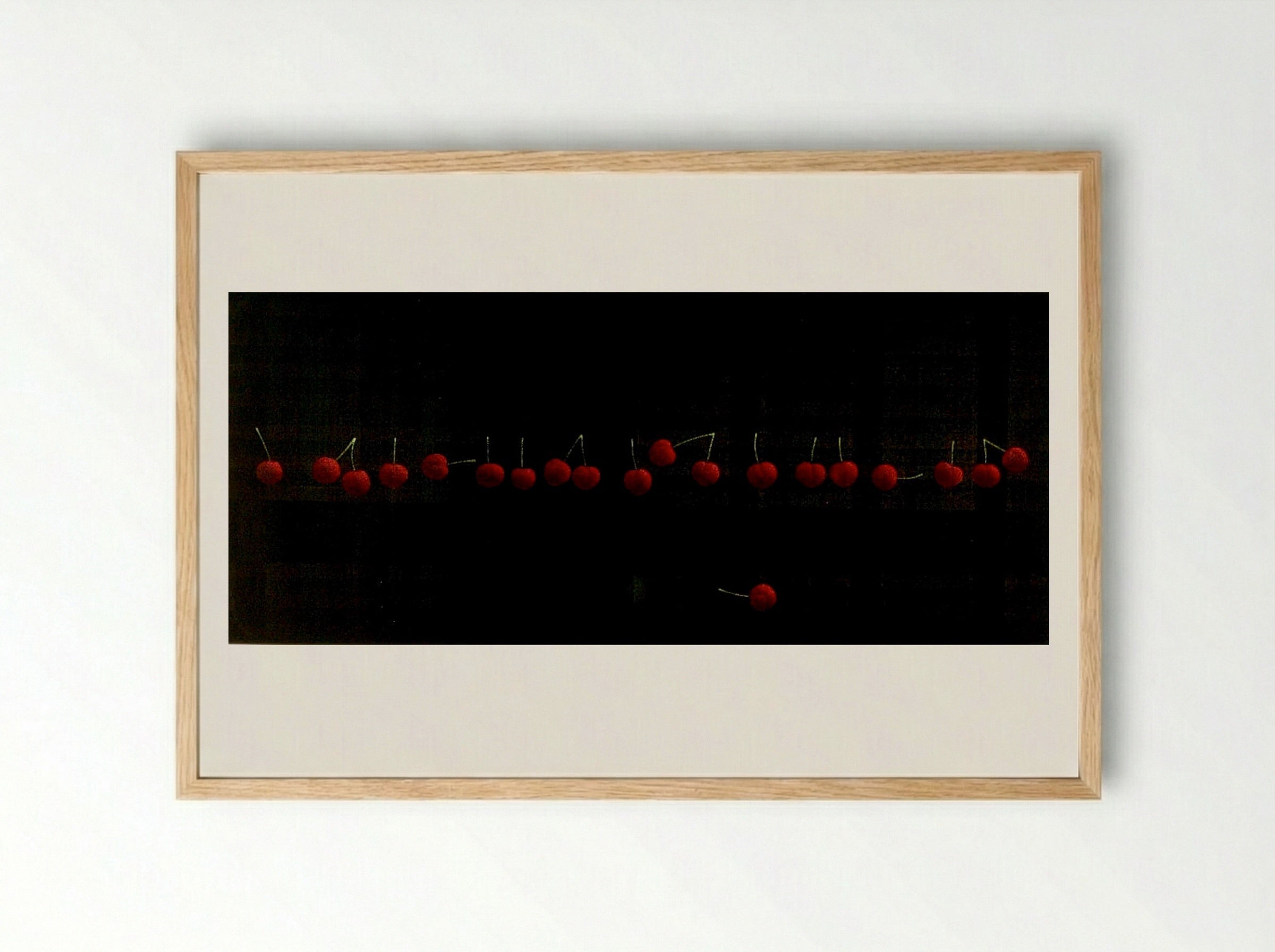 Nineteen Cherries and One - Yōzō Hamaguchi - Framed Print Wood