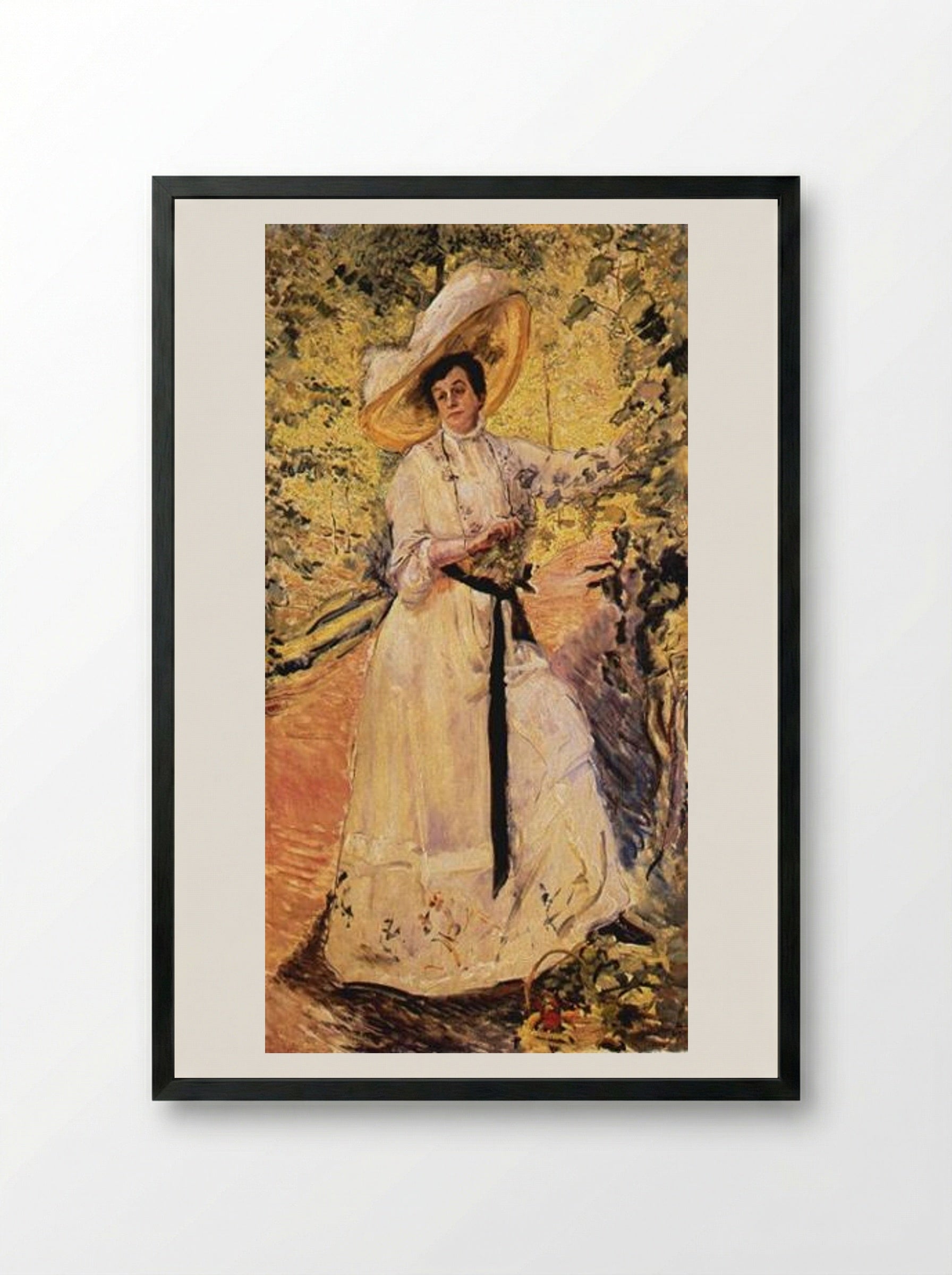 Nini on Trellising - Max Slevogt - Framed Print Black