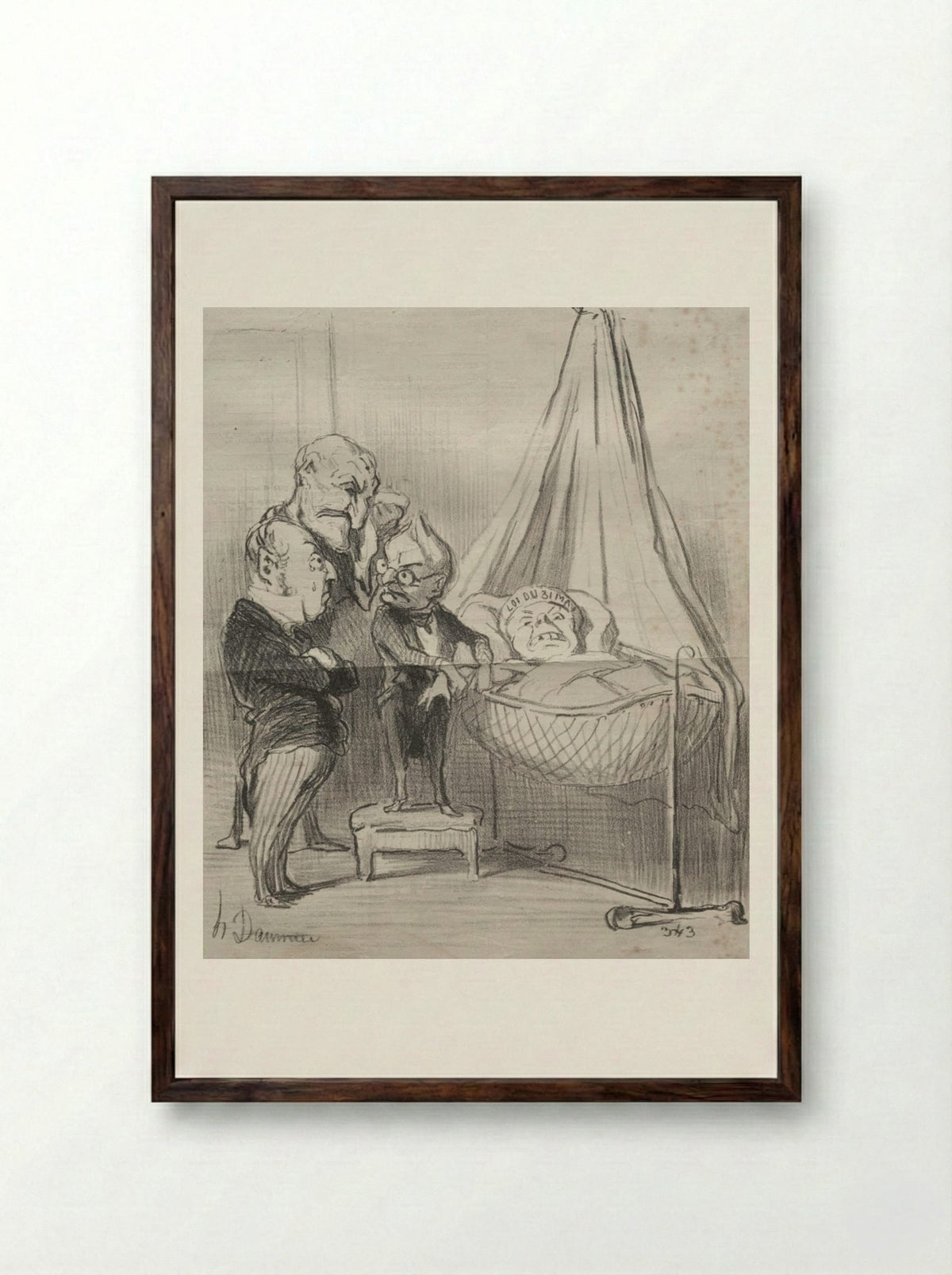 No doubt, she is very ill!... - Honoré Daumier - Framed Print Dark Wood