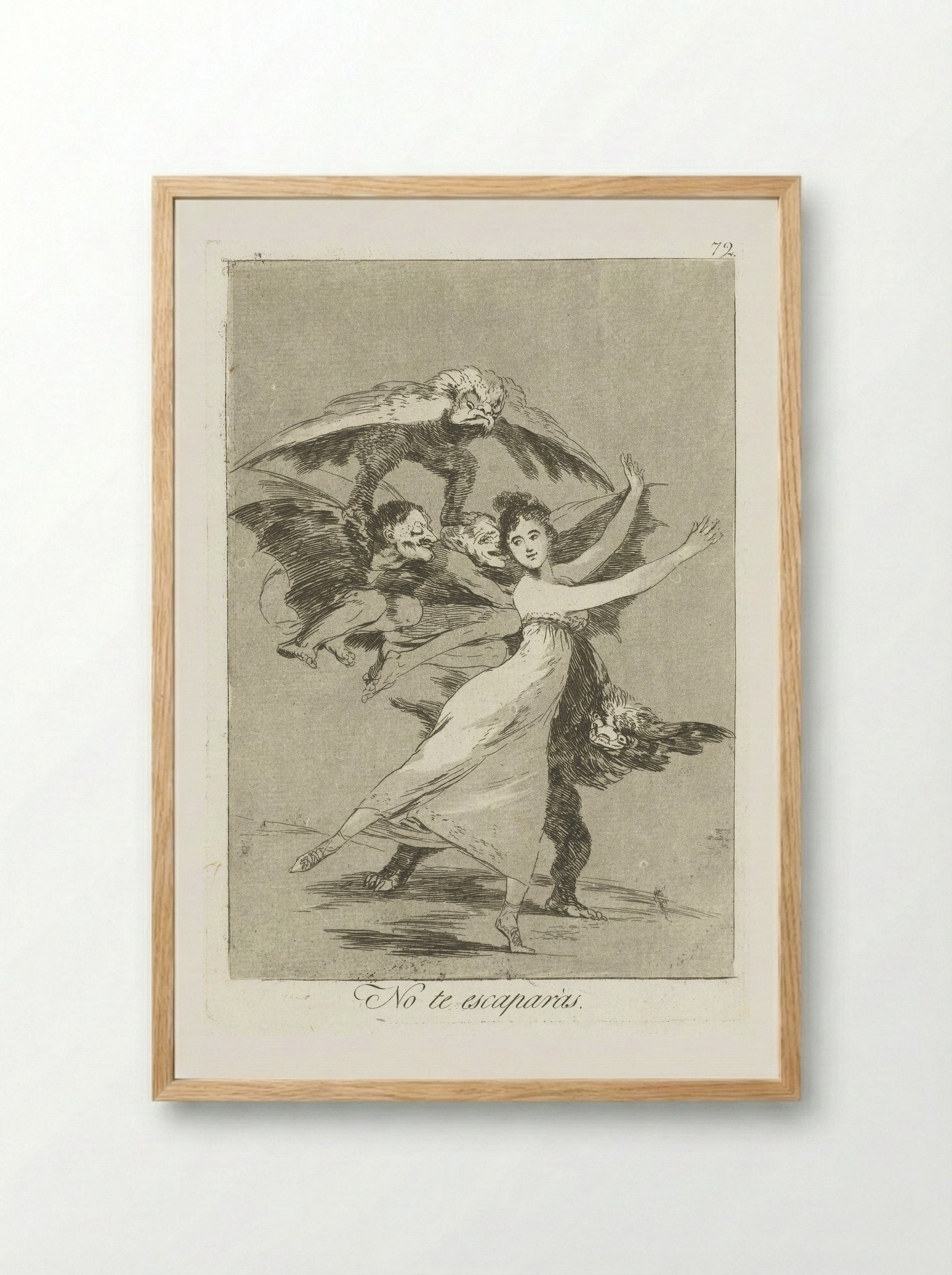 No te escaparás - Francisco de Goya - Framed Print Wood