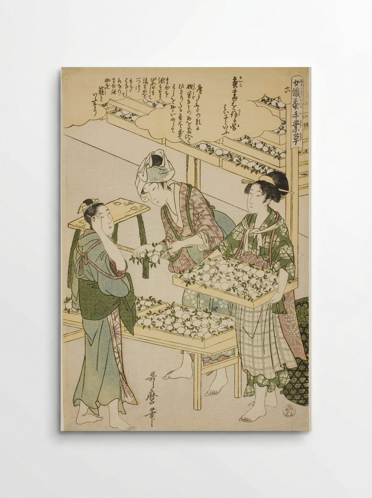 No. 6, Women Engaged in the Sericulture Industry - Kitagawa Utamaro - Poster
