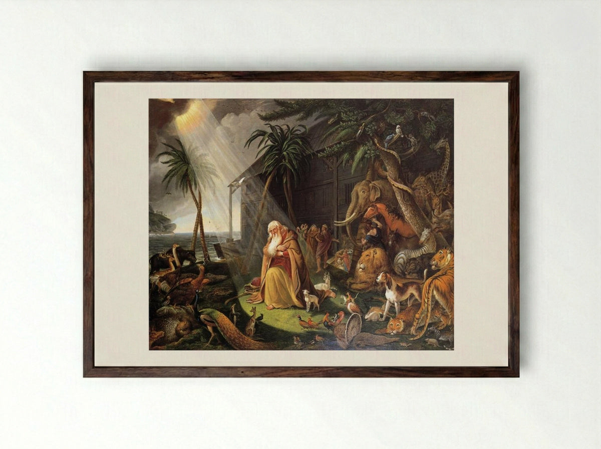 Noah and His Ark (after Charles Catton) - Charles Willson Peale - Framed Print Dark Wood