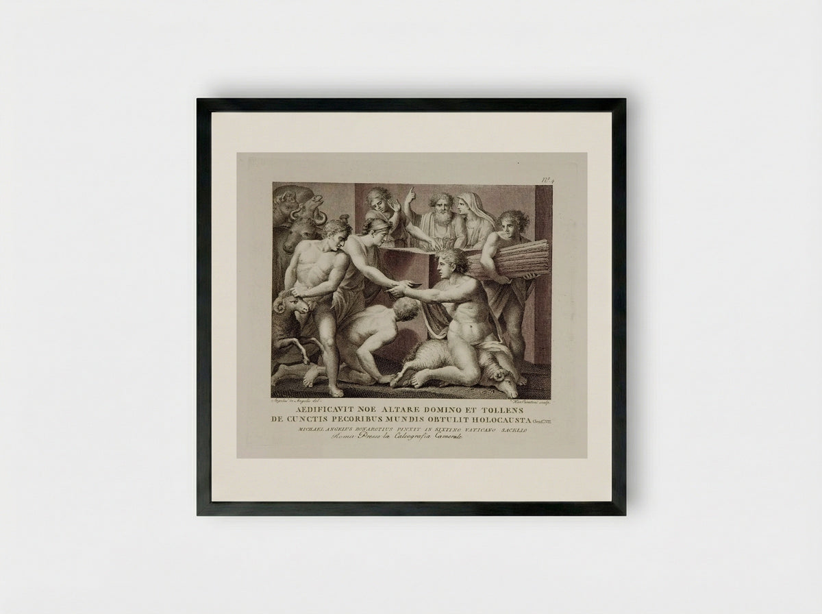 Noah's Sacrifice - Domenico Cunego - Framed Print Black