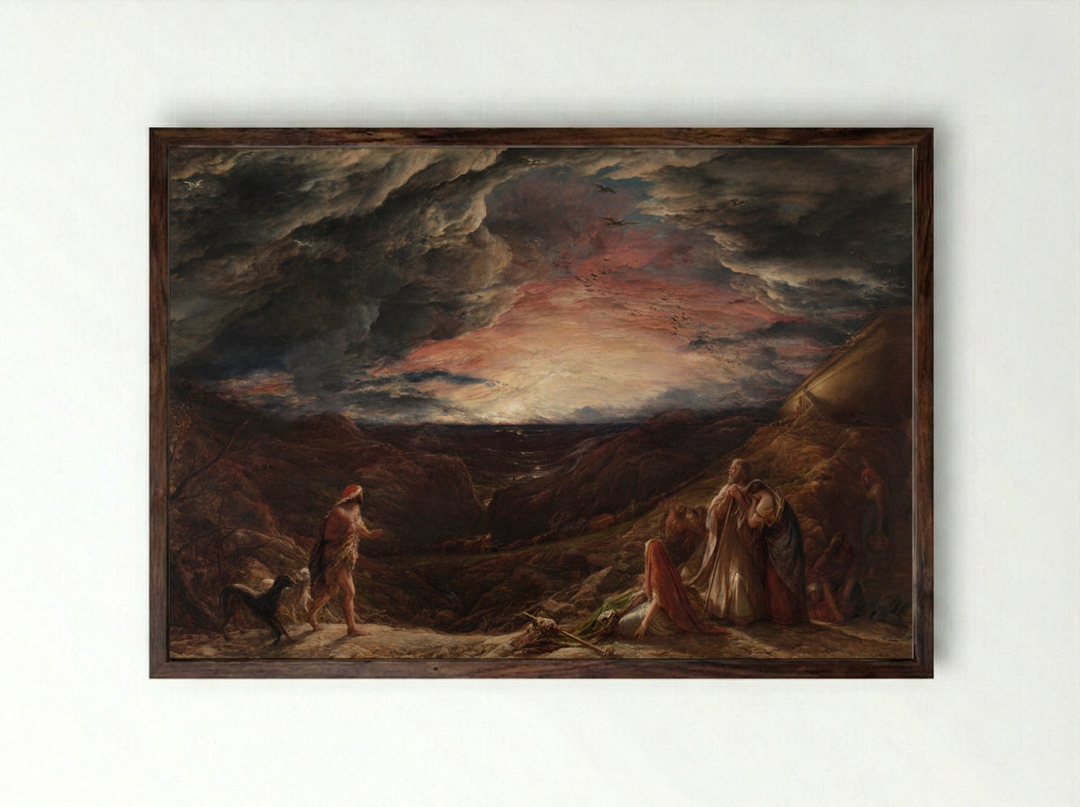 Noah: The Eve of the Deluge - John Linnell - Framed Print Dark Wood
