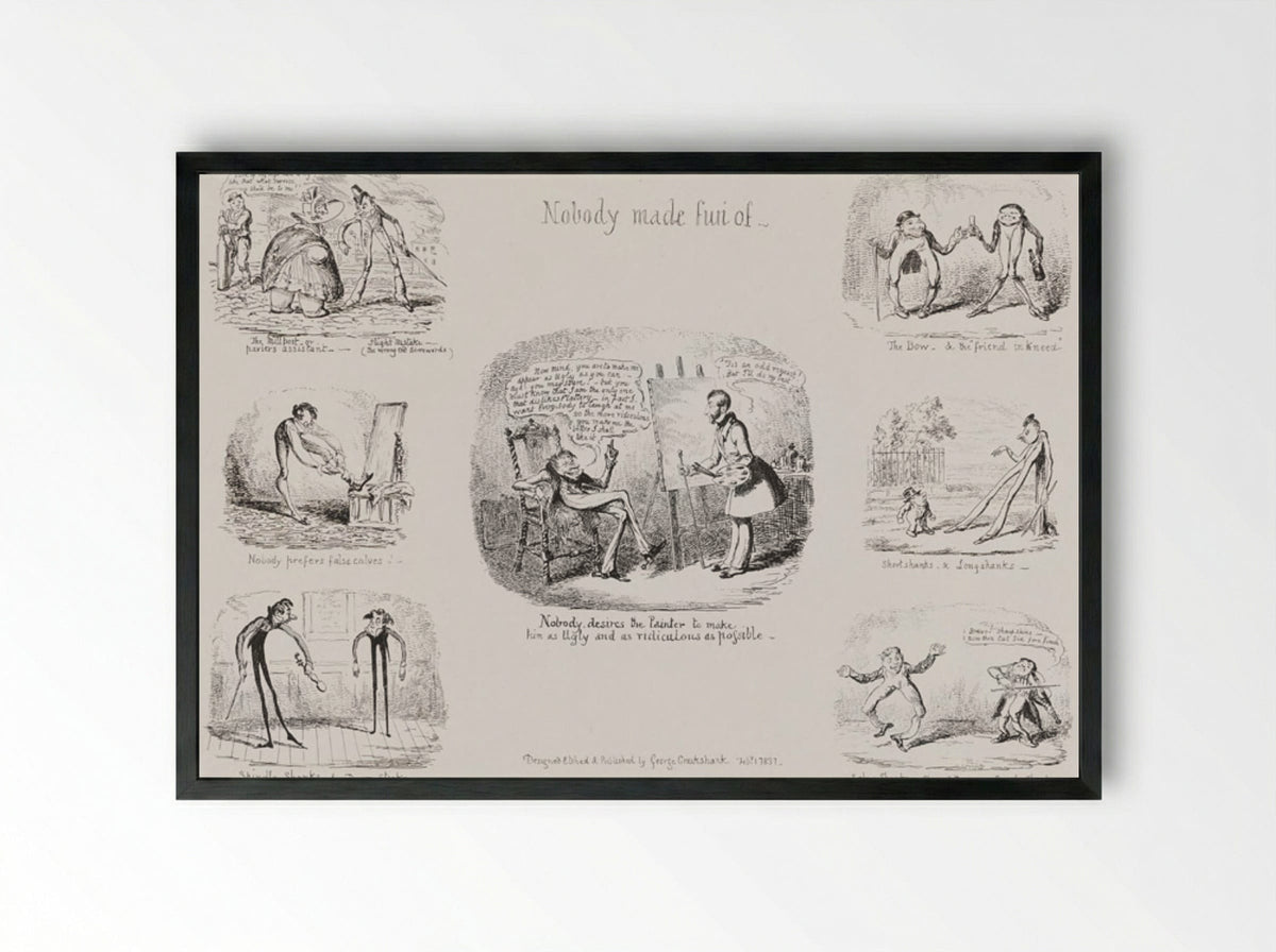 Nobody Made Fun Of - George Cruikshank - Framed Print Black