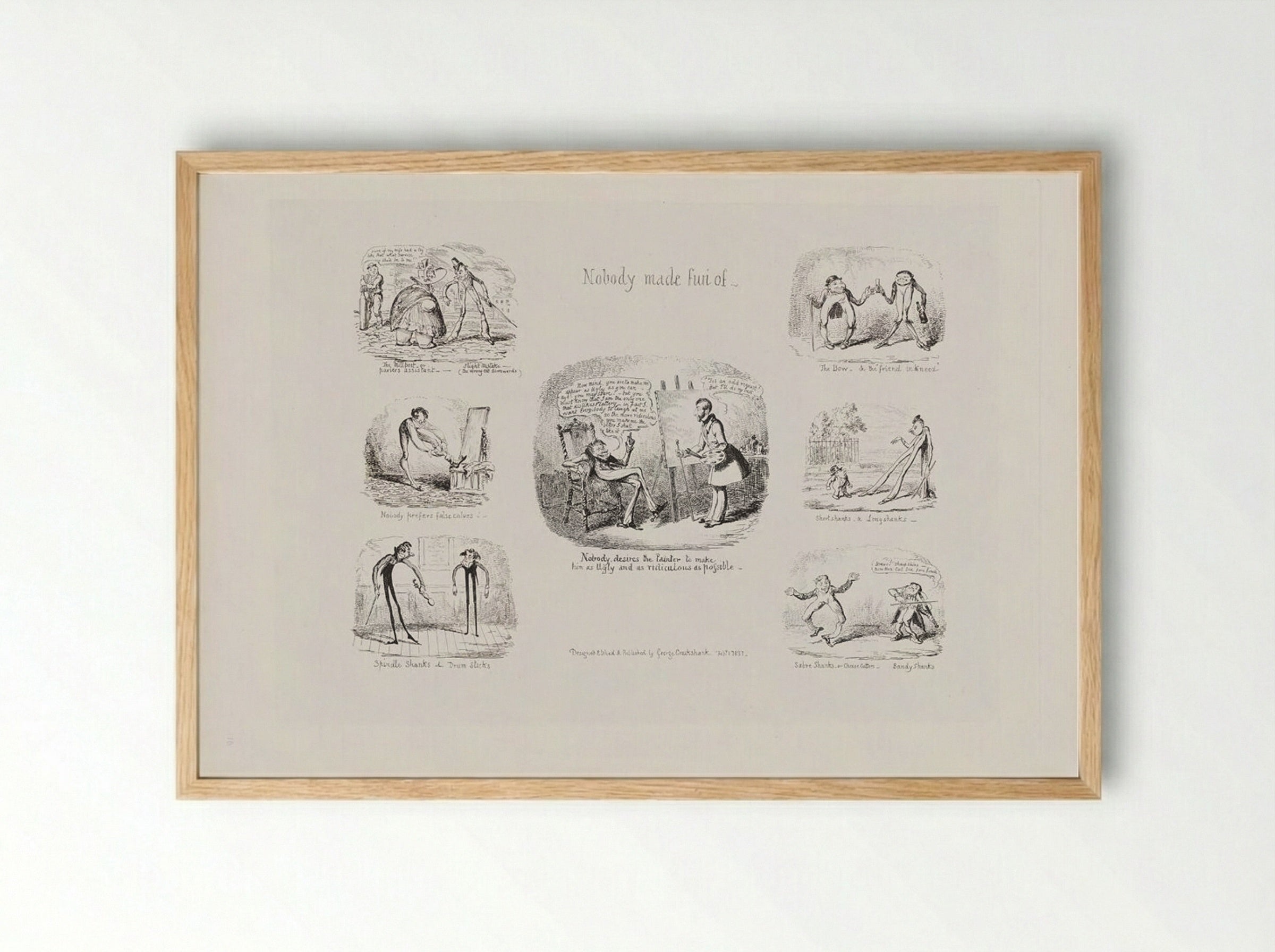 Nobody Made Fun Of - George Cruikshank - Framed Print Wood
