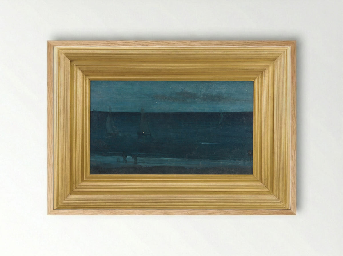Nocturne: Blue and Silver (Bognor) - James Abbott McNeill Whistler - Framed Print Wood