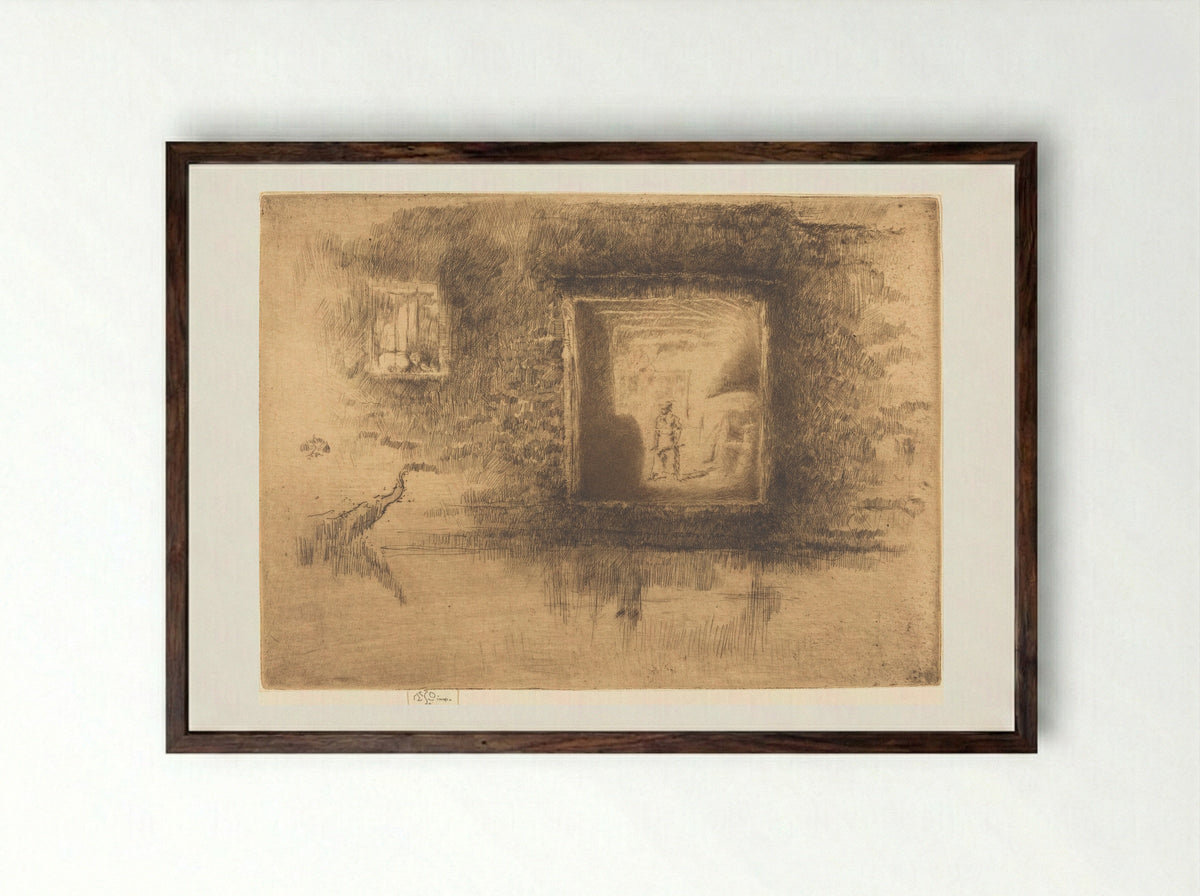 Nocturne: Furnace - James Abbott McNeill Whistler - Framed Print Dark Wood